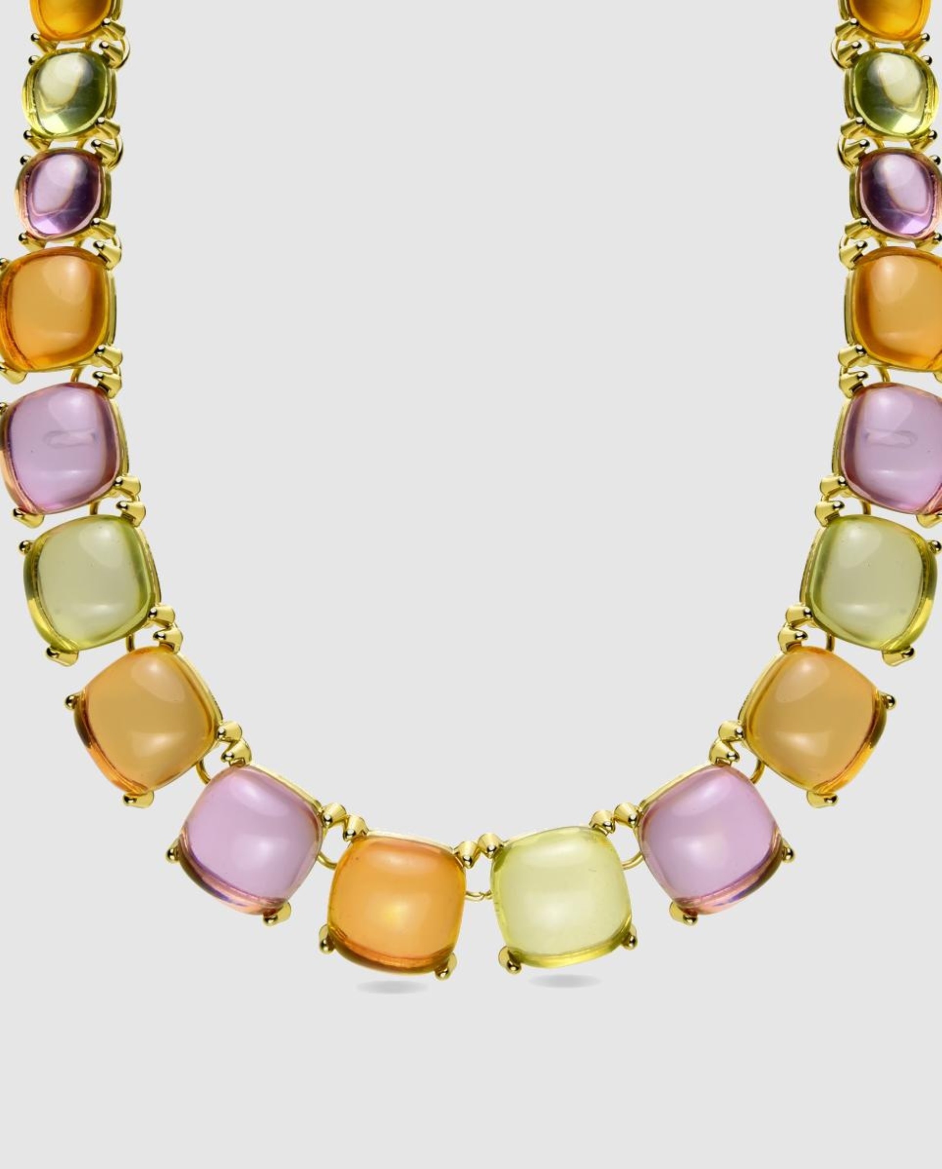Colar África Acabado em Ouro Amarelo de 18 Quilates com Cristal Multicolor Multicolor-1