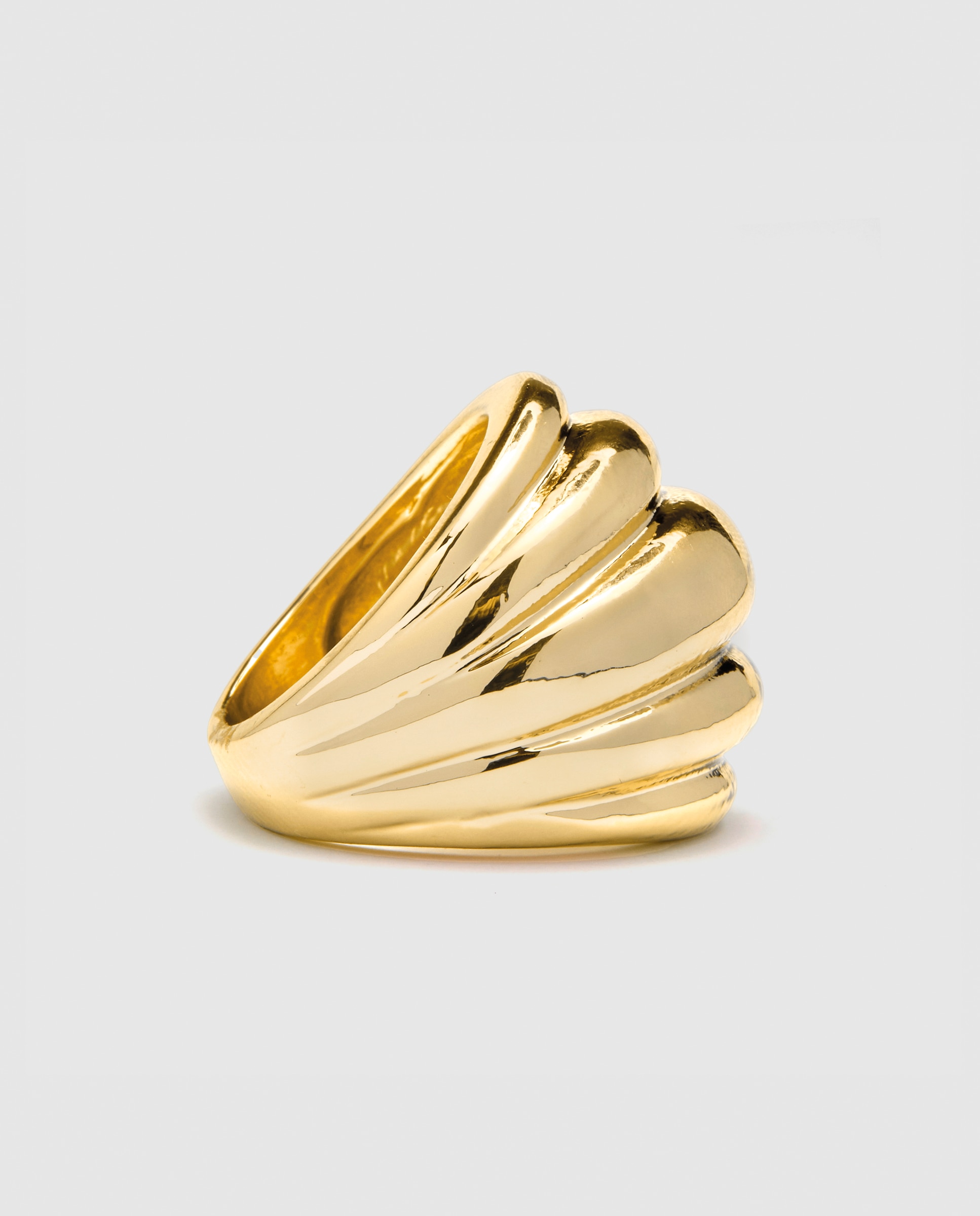 Anel África Acabado em Ouro Amarelo de 18 Quilates Dourado-3