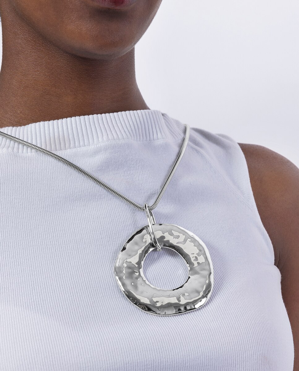 Colar Africa com Acabamento em Ródio Prata-2