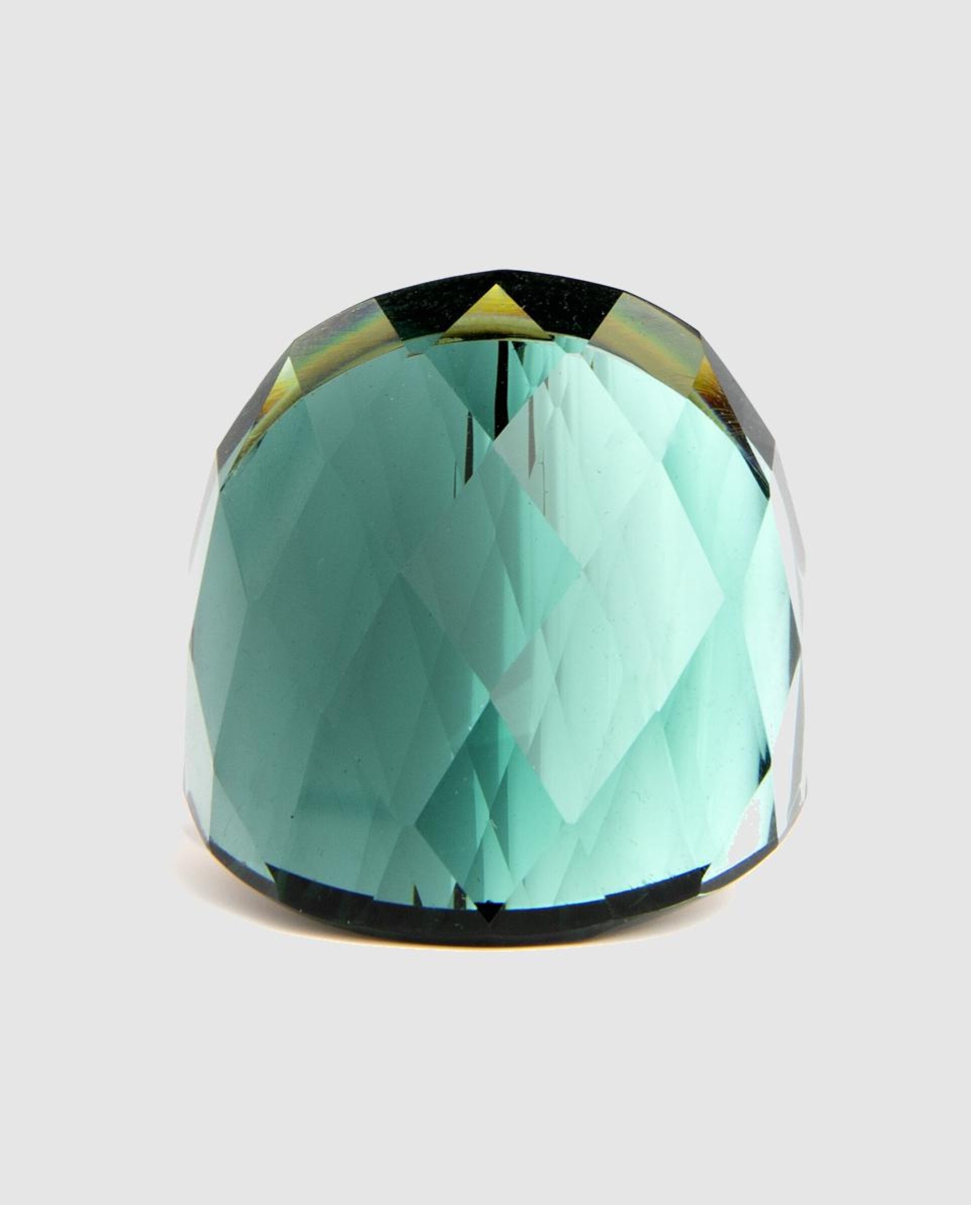 Anel África com Acabamento em Ouro de 18 Quilates com Quartzo Hidrotermal Onix Verde-6