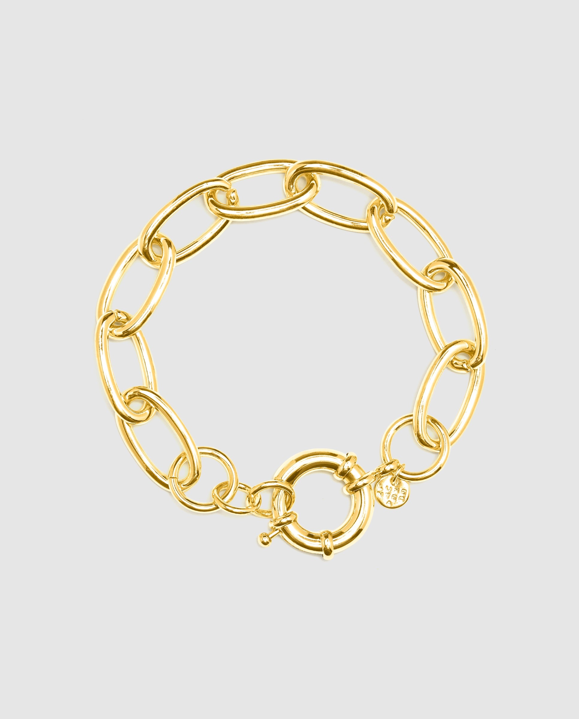 Pulseira de Elos África Acabada em Ouro Amarelo de 18 Quilates Dourado-3