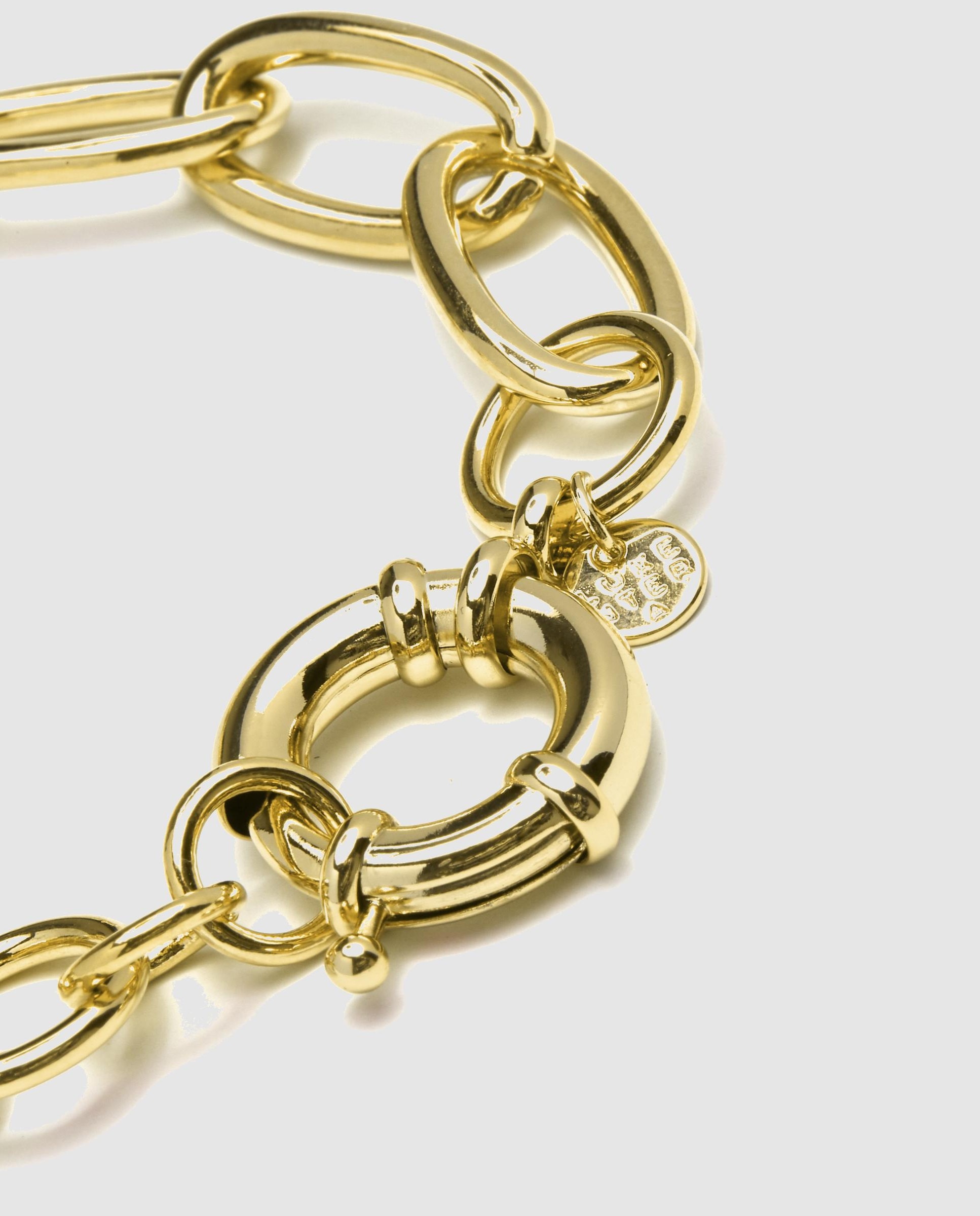 Pulseira de Elos África Acabada em Ouro Amarelo de 18 Quilates Dourado-6