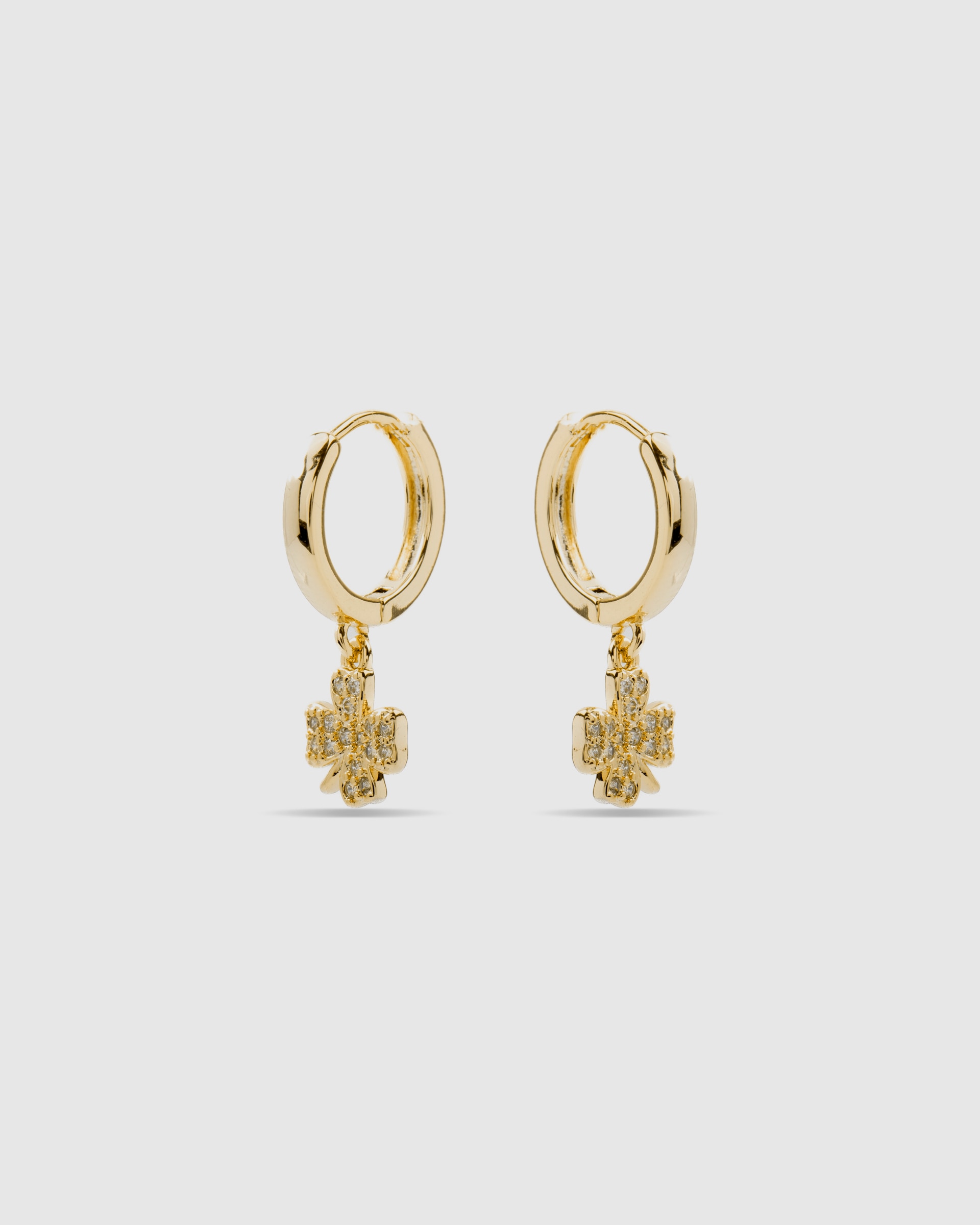 Brincos Basic Acabados em Ouro Amarelo de 18 Quilates com Zirconita Brilhante Ouro-3