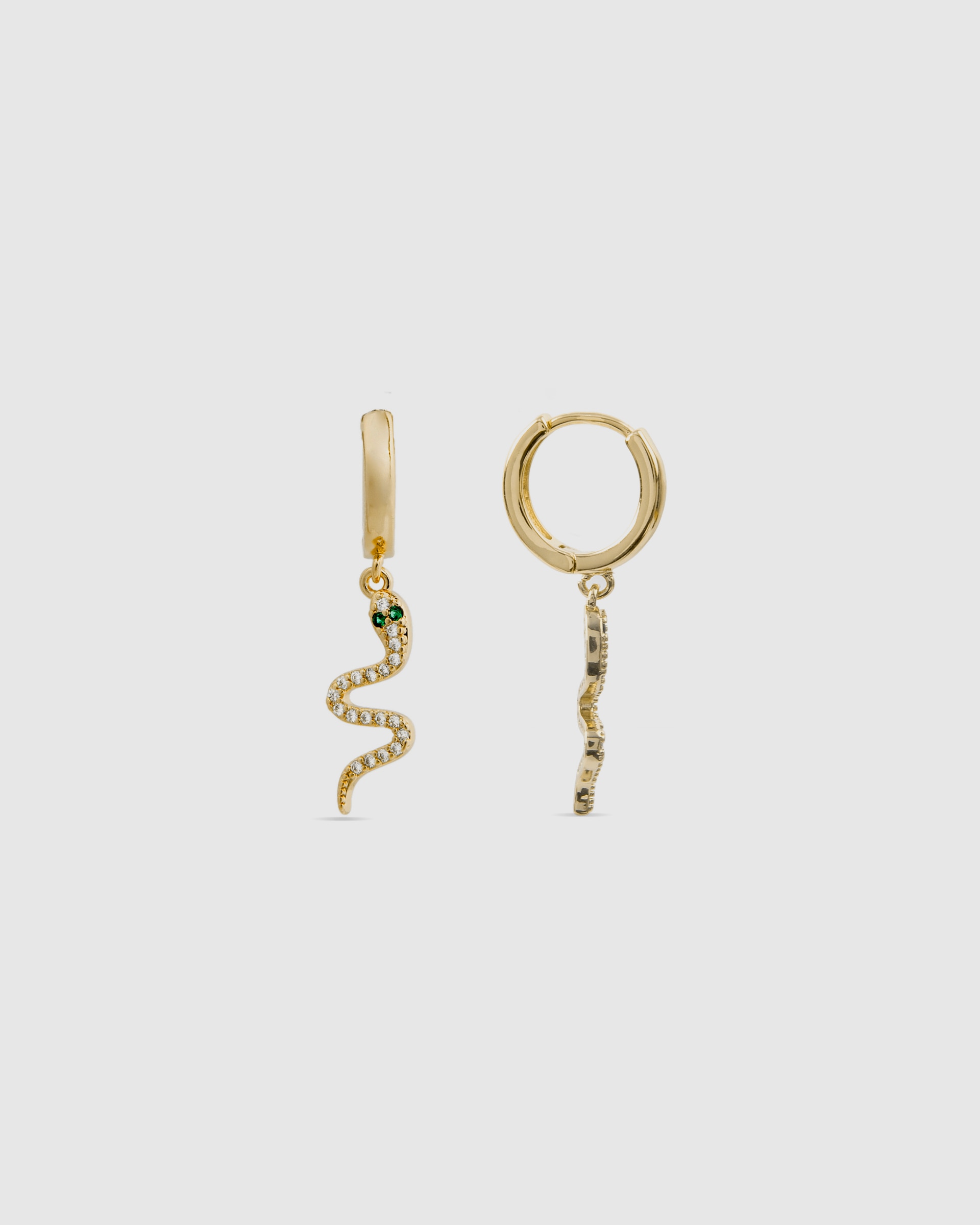 Brincos Basic Acabados em Ouro Amarelo de 18 Quilates com Zirconita Brilhante Ouro-1