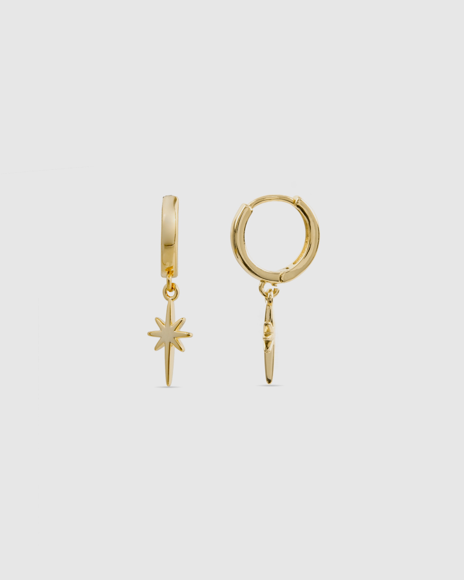 Brincos Basic Acabados em Ouro Amarelo de 18 Quilates com Zirconita Brilhante Ouro-1