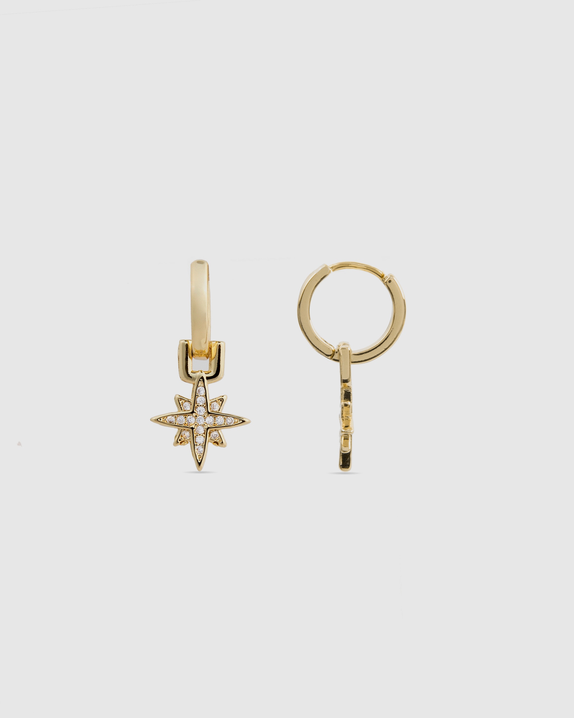Brincos de Argola África com Acabamento em Ouro Amarelo de 18 Quilates e Zirconita Brilhante Ouro-1