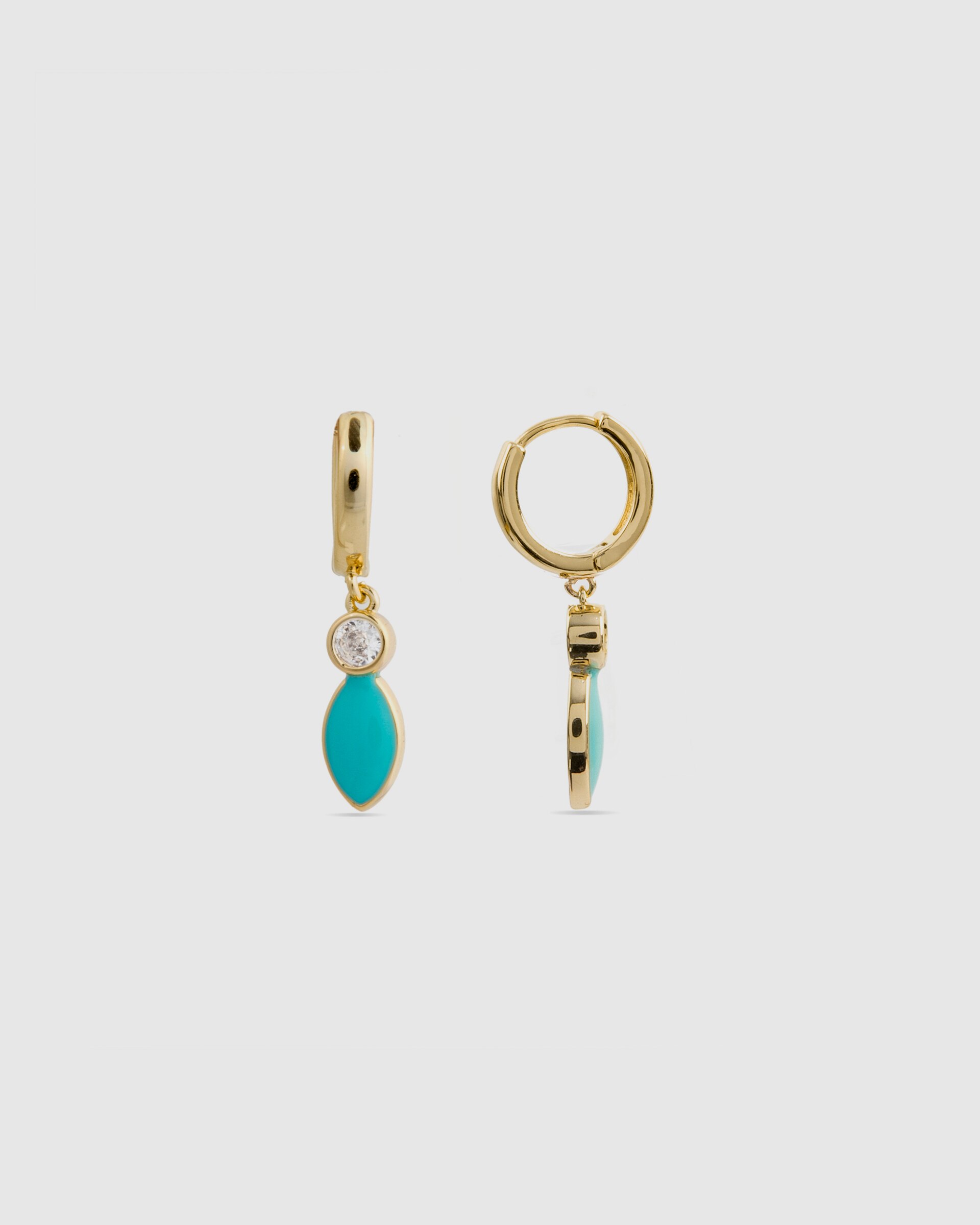Brincos de Argola África com Acabamento em Ouro Amarelo de 18 Quilates e Zirconita Brilhante Ouro-1