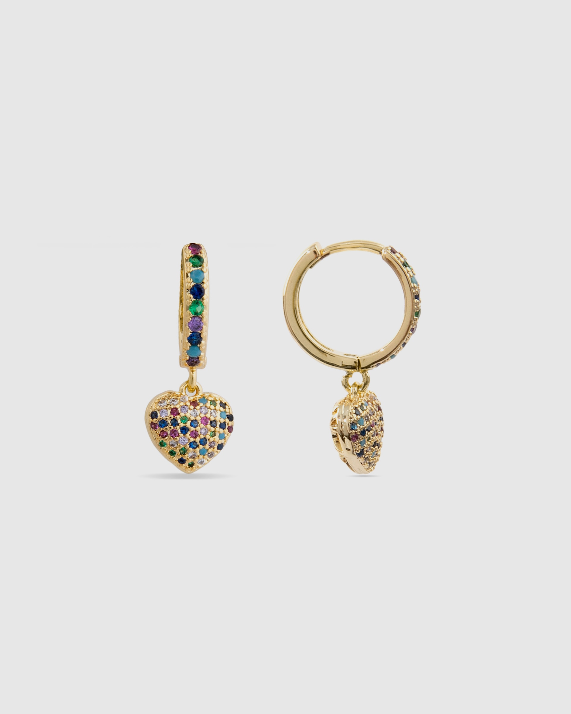 Brincos de Aro África Acabados em Ouro Amarelo de 18 Quilates com Zirconita Multicolor Ouro-1