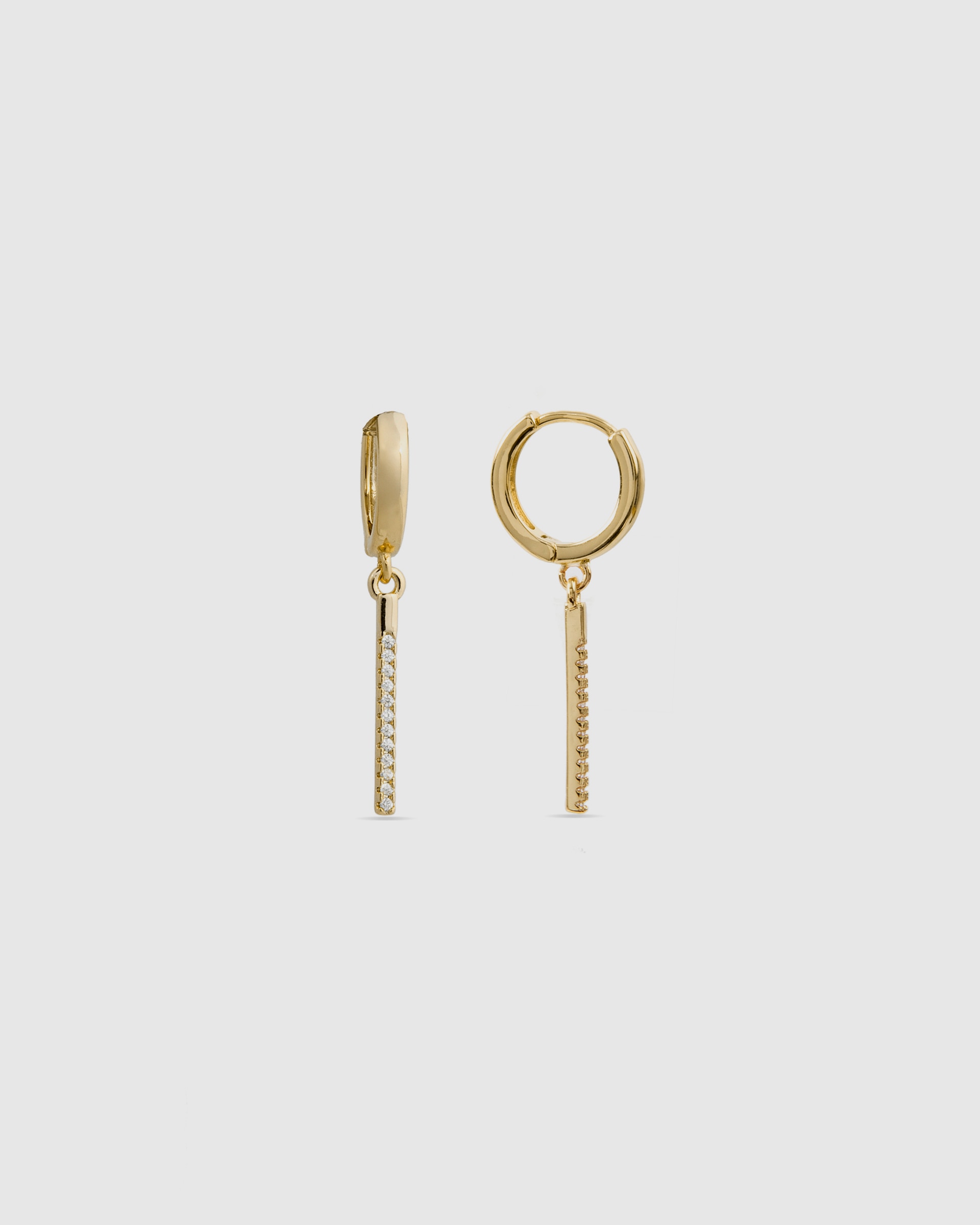 Brincos de Argola África com Acabamento em Ouro Amarelo de 18 Quilates e Zirconita Brilhante Ouro-1