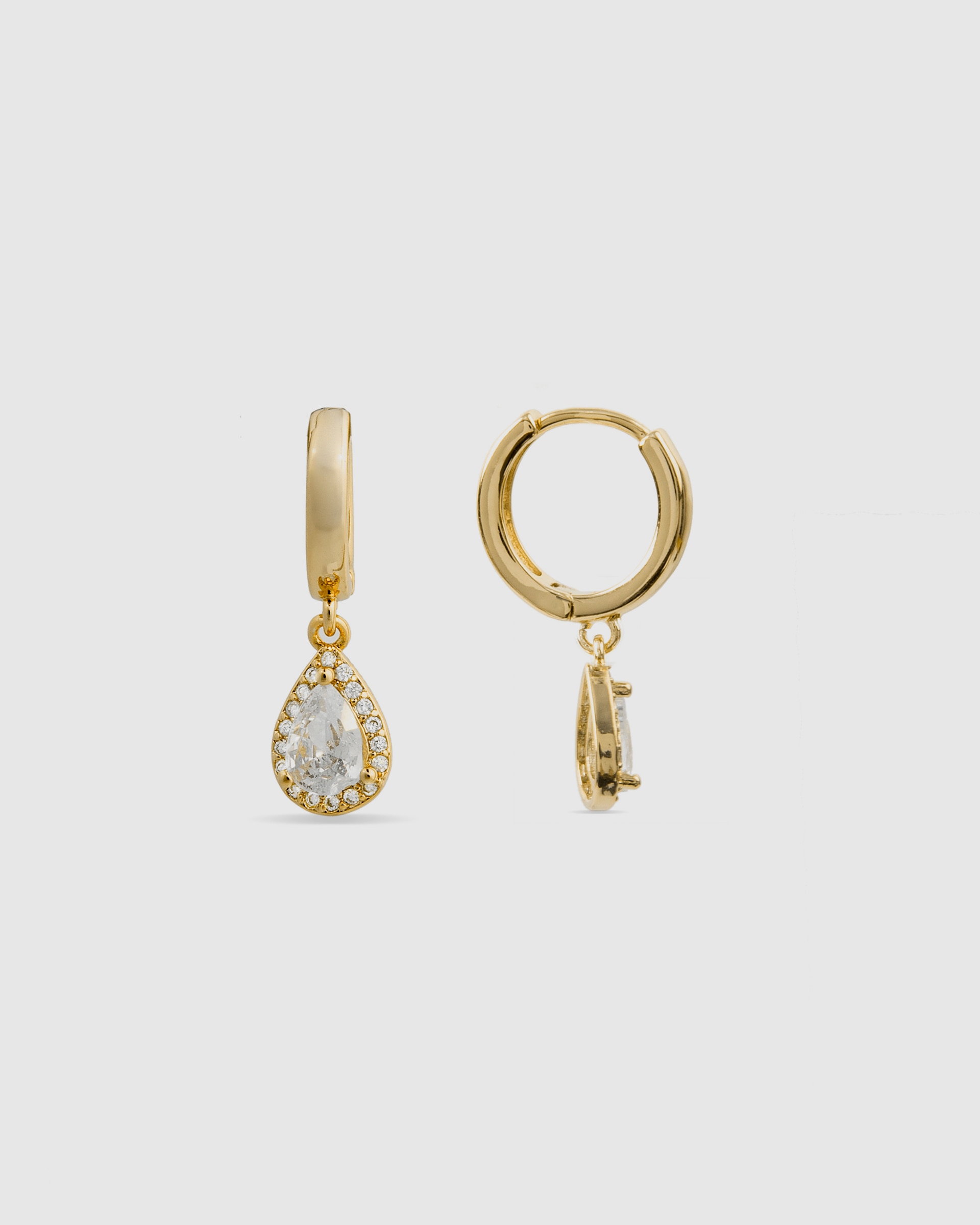 Brincos de Argola África com Acabamento em Ouro Amarelo de 18 Quilates e Zirconita Brilhante Ouro-1