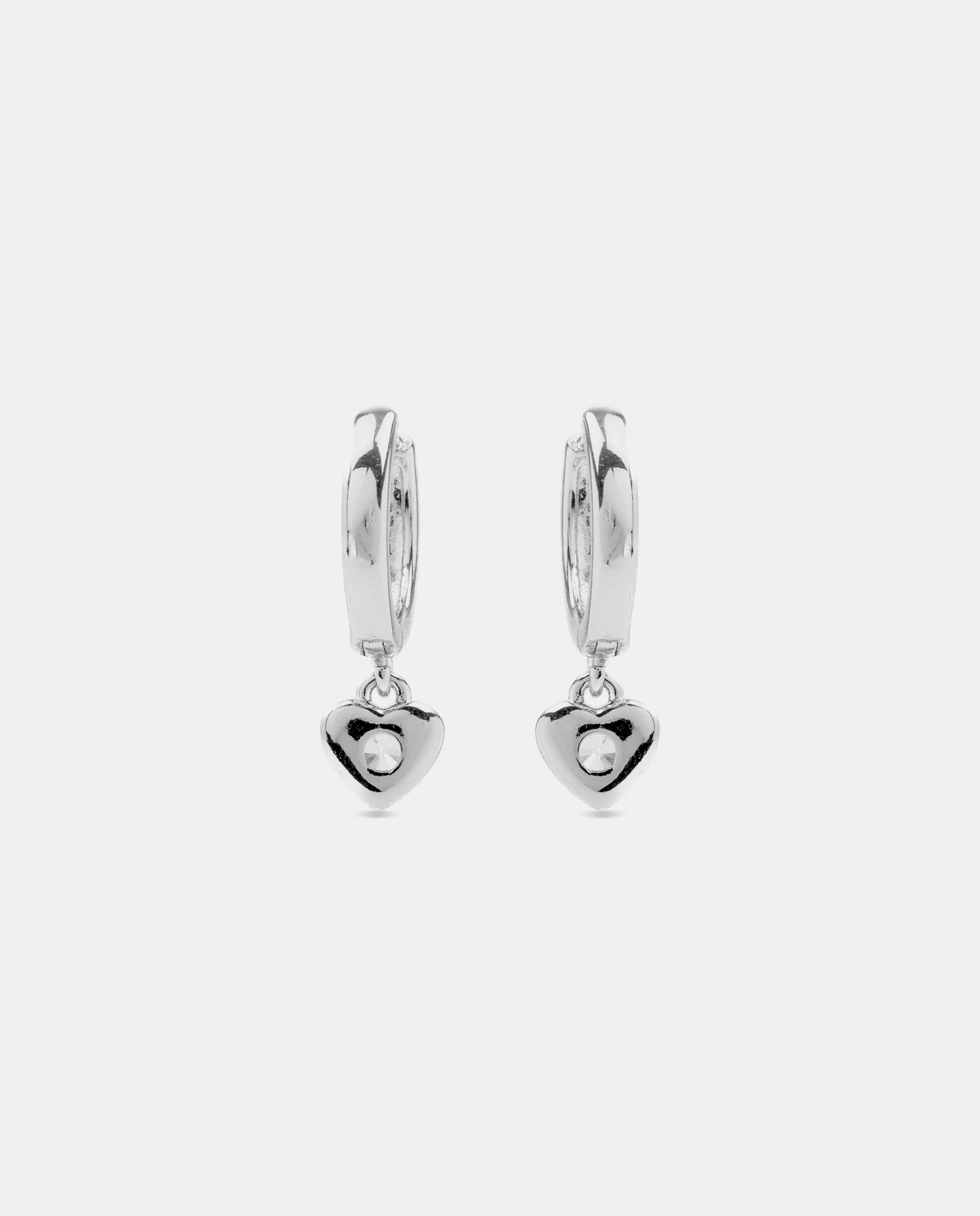Brincos de Argola Basic Acabados em Ródio com Zirconita Brilhante Branco-3