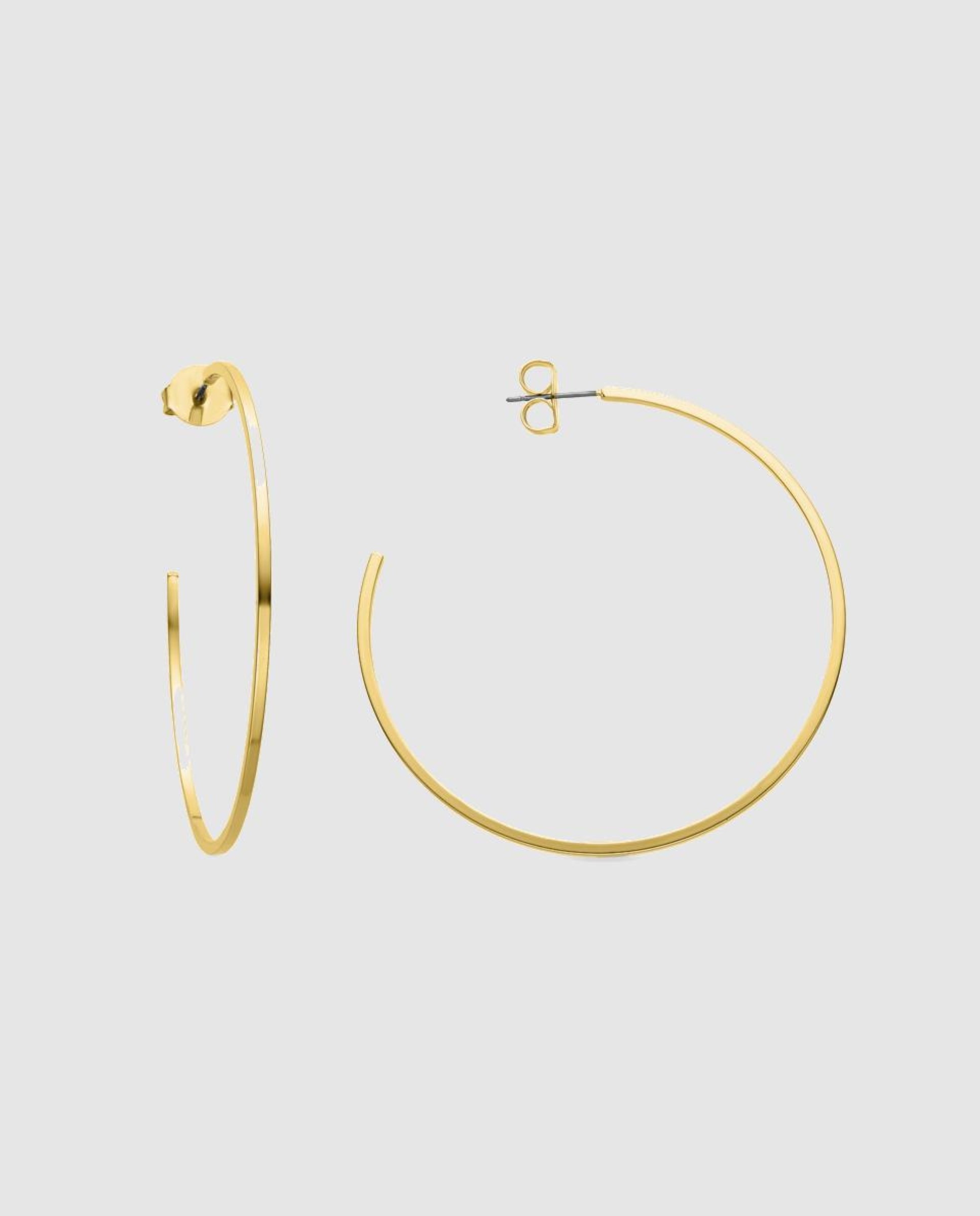 Brincos de Argola Basic Acabados em Ouro Amarelo de 18 Quilates Dourado-1
