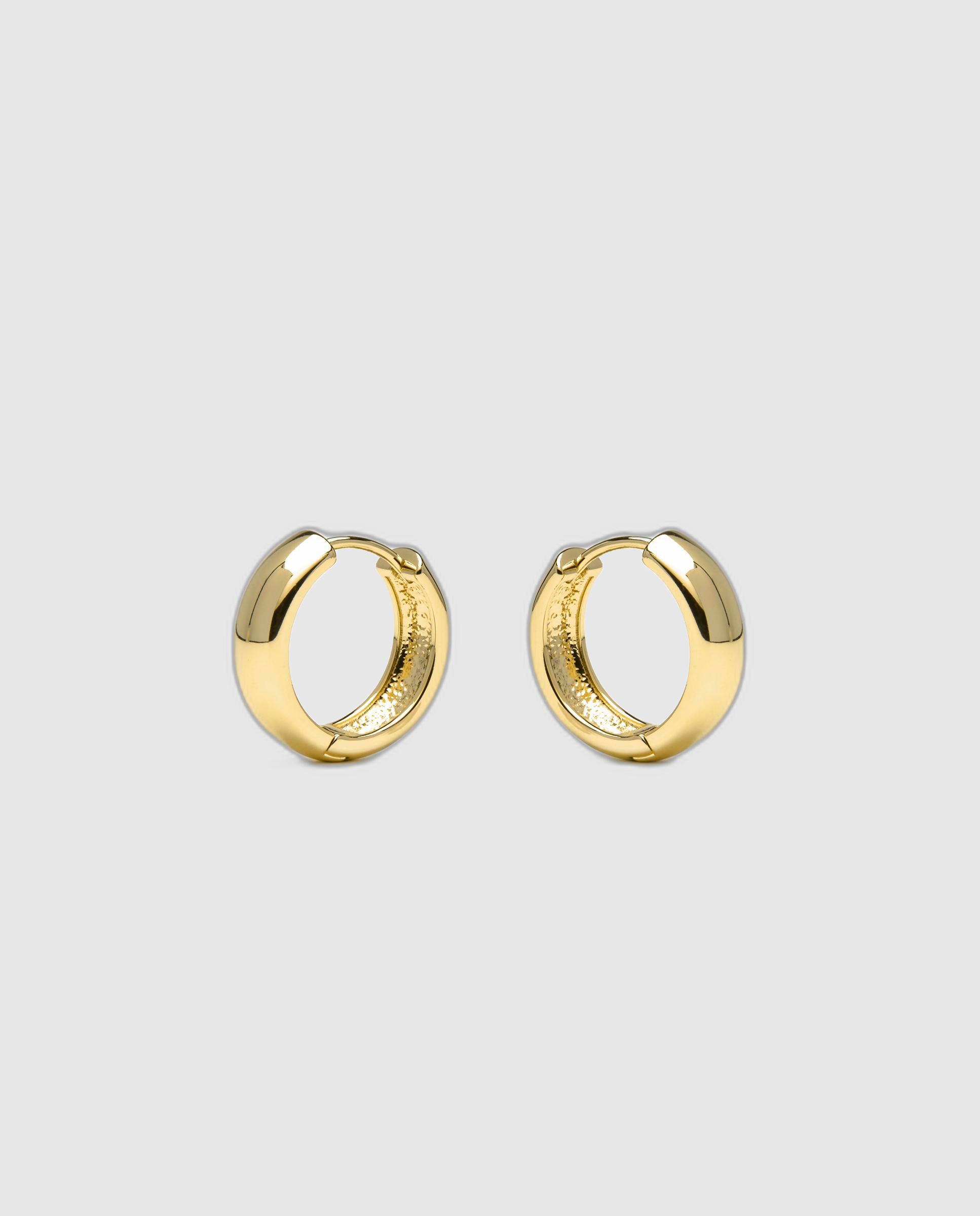 Brincos de Argola Basic Acabados em Ouro de 18 Quilates Dourado-3