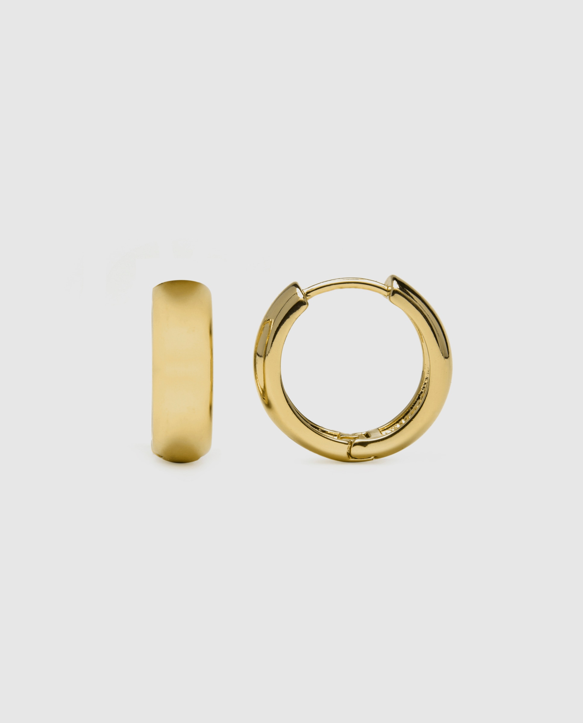 Brincos de Argola Basic Acabados em Ouro Amarelo de 18 Quilates Ouro-1