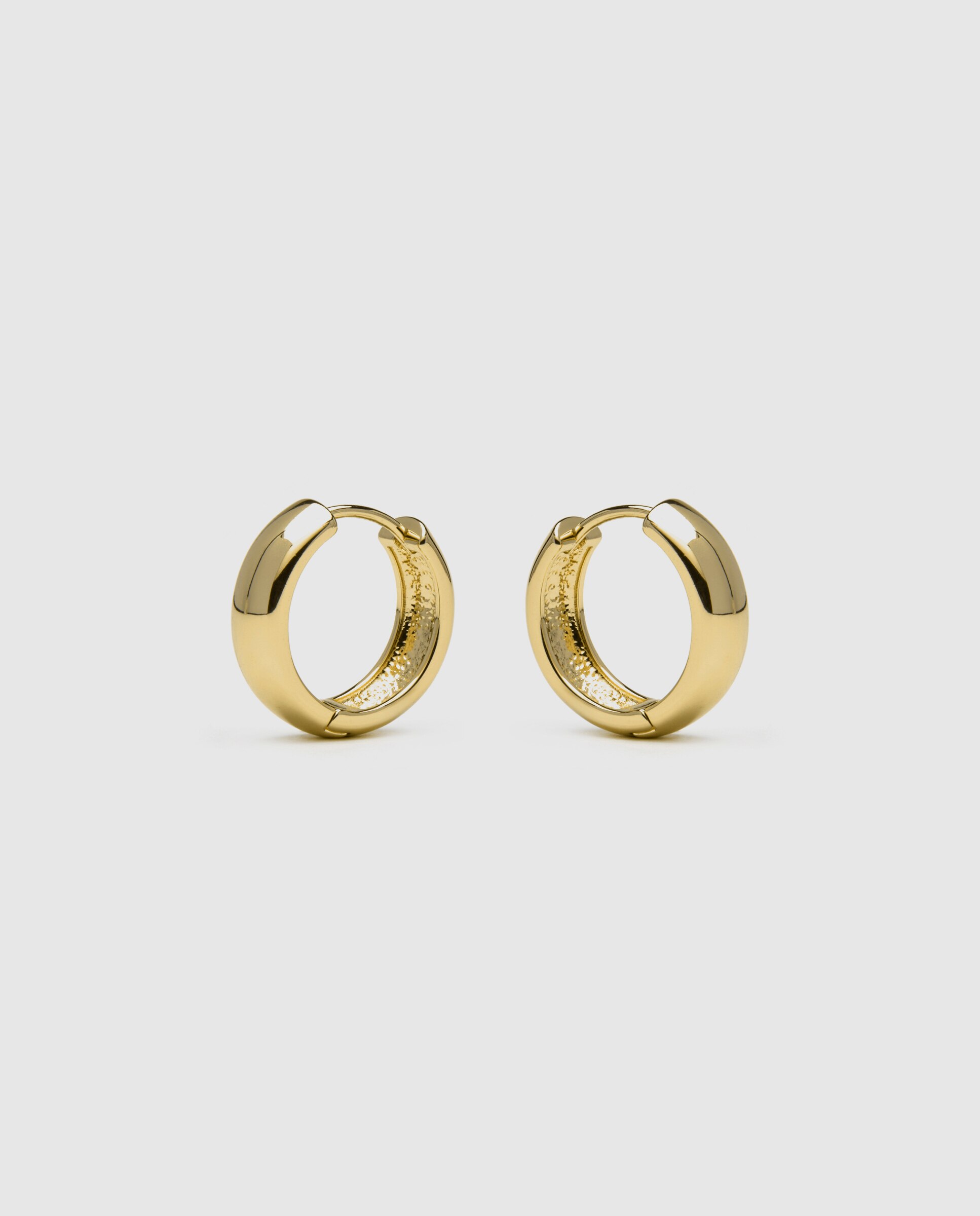 Brincos de Argola Basic Acabados em Ouro Amarelo de 18 Quilates Ouro-3