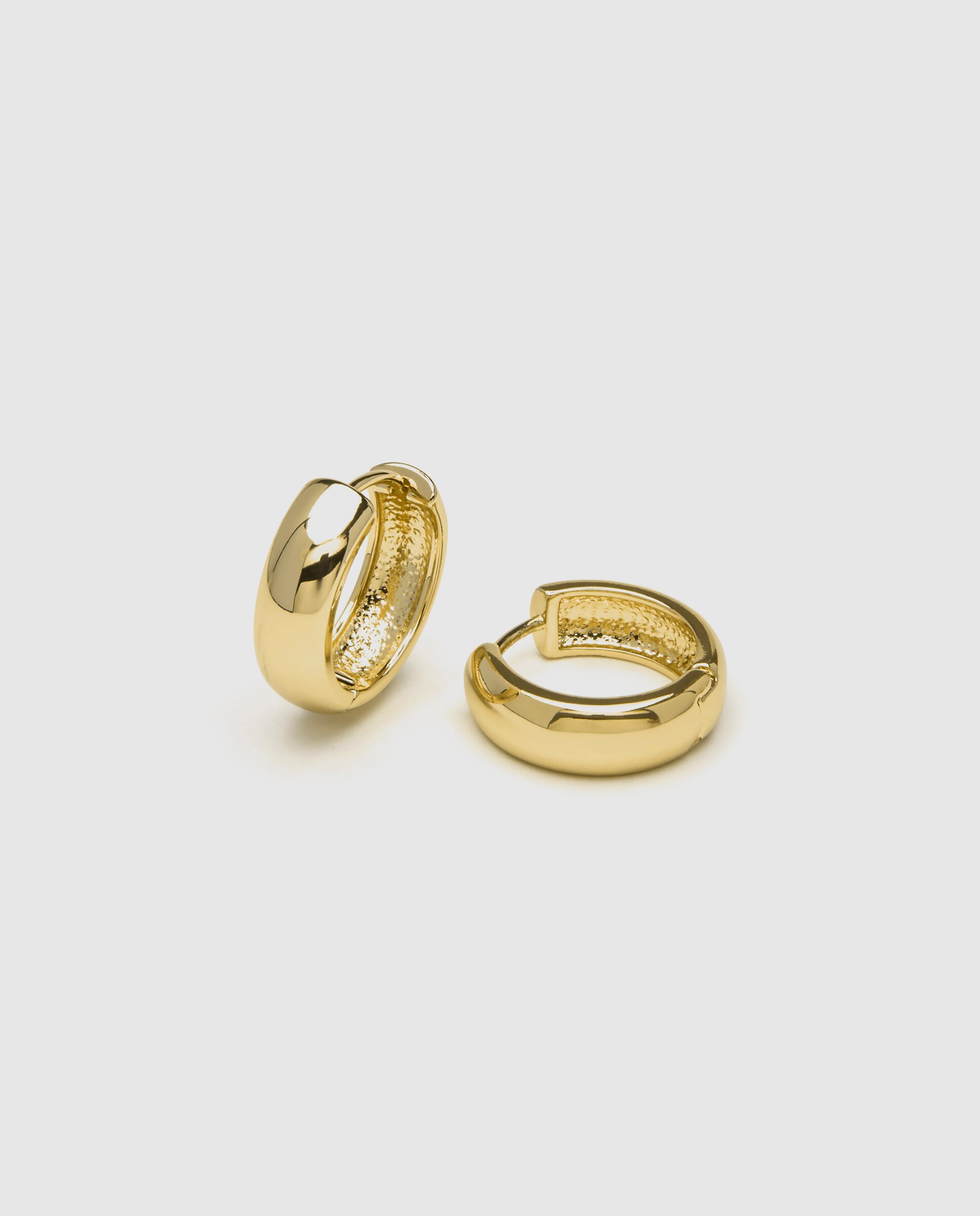 Brincos de Argola Basic Acabados em Ouro Amarelo de 18 Quilates Ouro-5