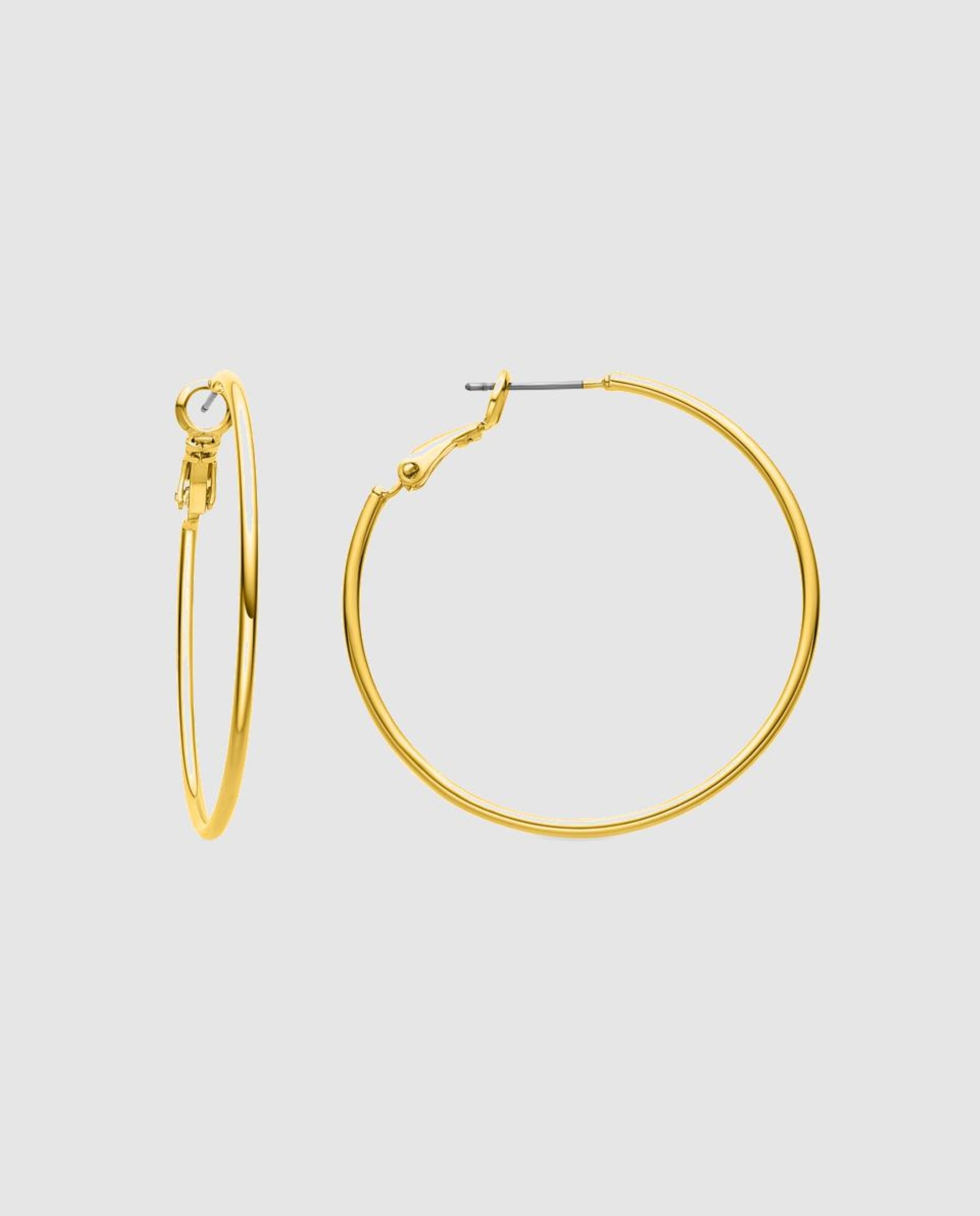 Brincos Basic com Acabamentos em Ouro Amarelo de 18 Quilates Dourado-1