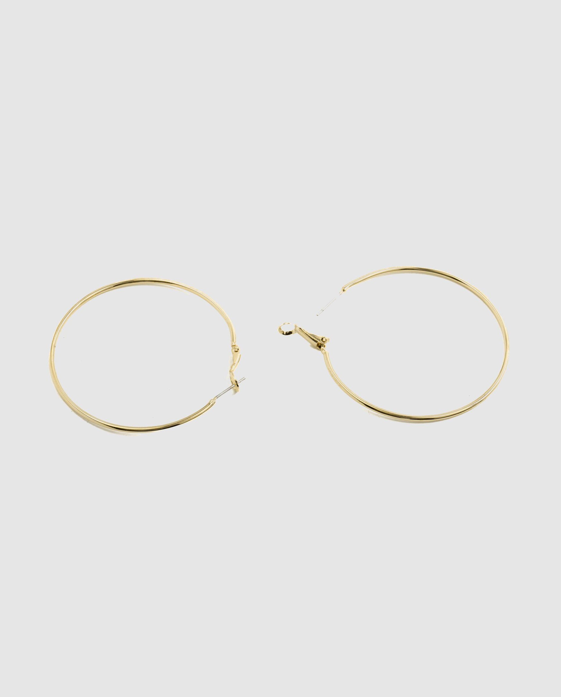 Brincos de Argola Basic Acabados em Ouro Amarelo de 18 Quilates Dourado-5