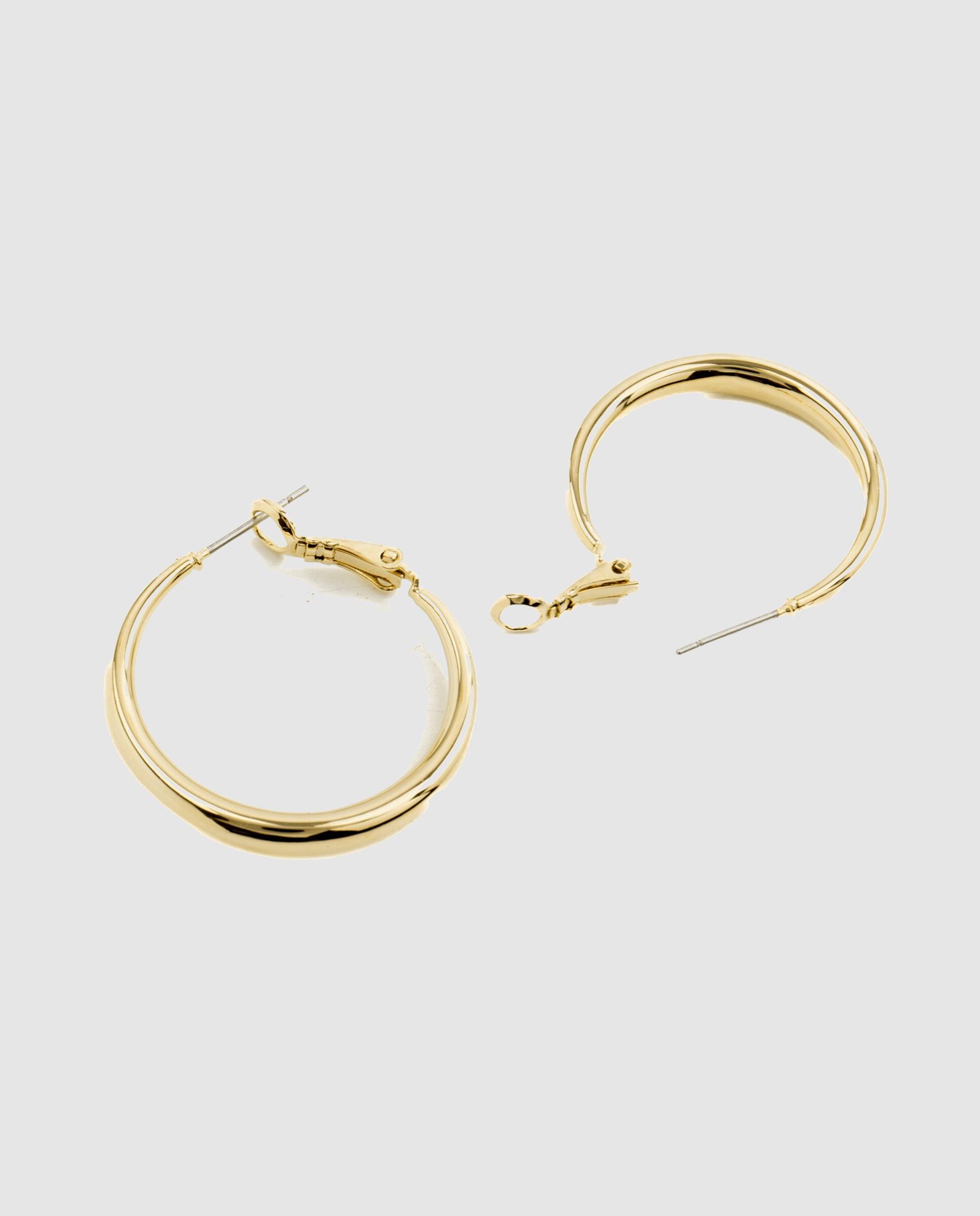 Brincos de Argola Basic Acabados em Ouro de 18 Quilates Dourado-5