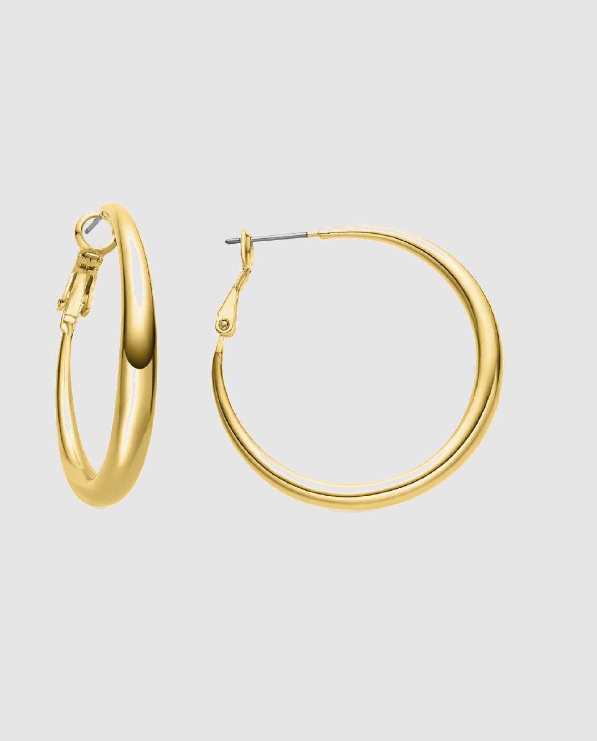 Brincos Basic com Acabamentos em Ouro Amarelo de 18 Quilates Dourado-1