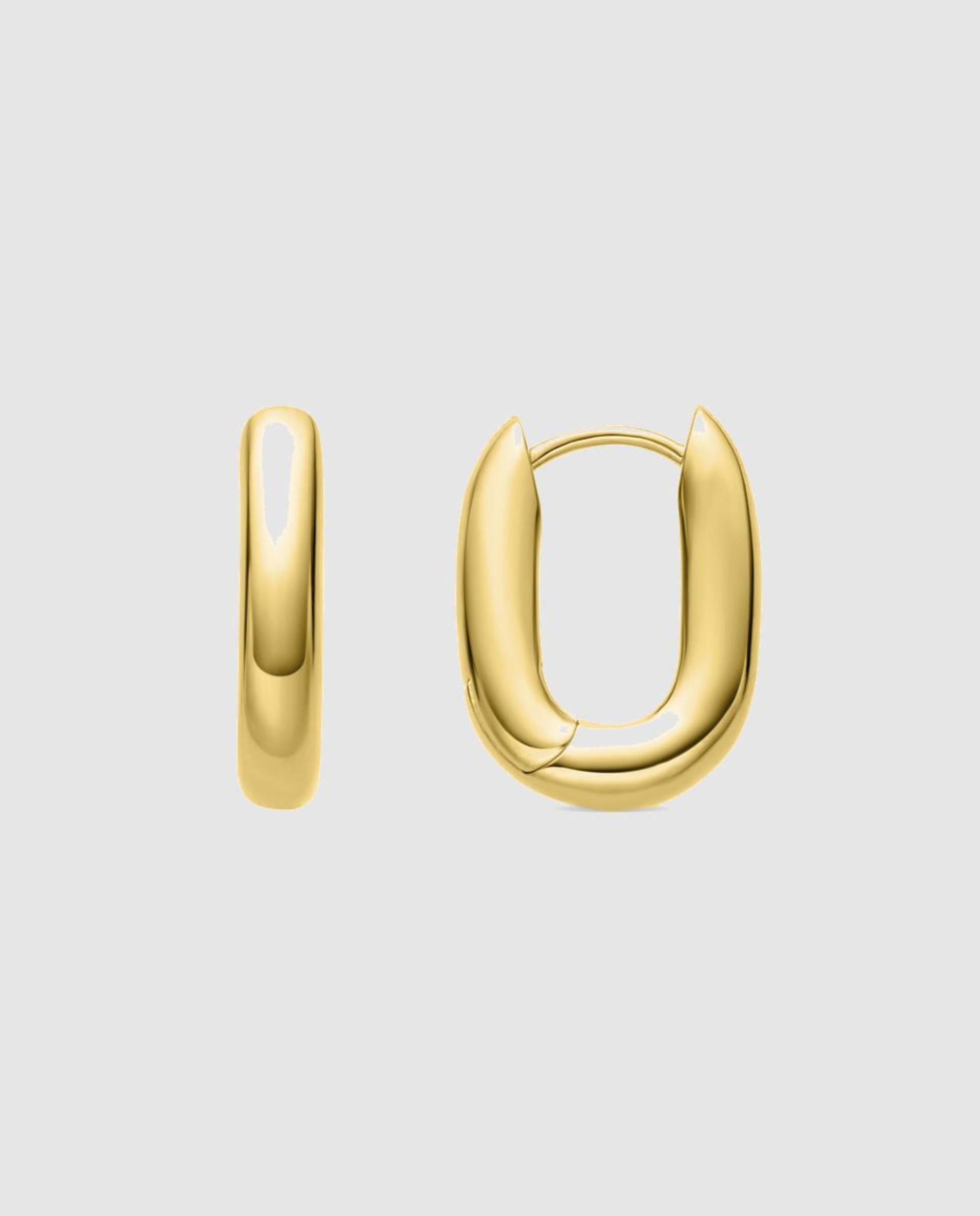 Brincos de Argola Basic Acabados em Ouro de 18 Quilates Dourado-1