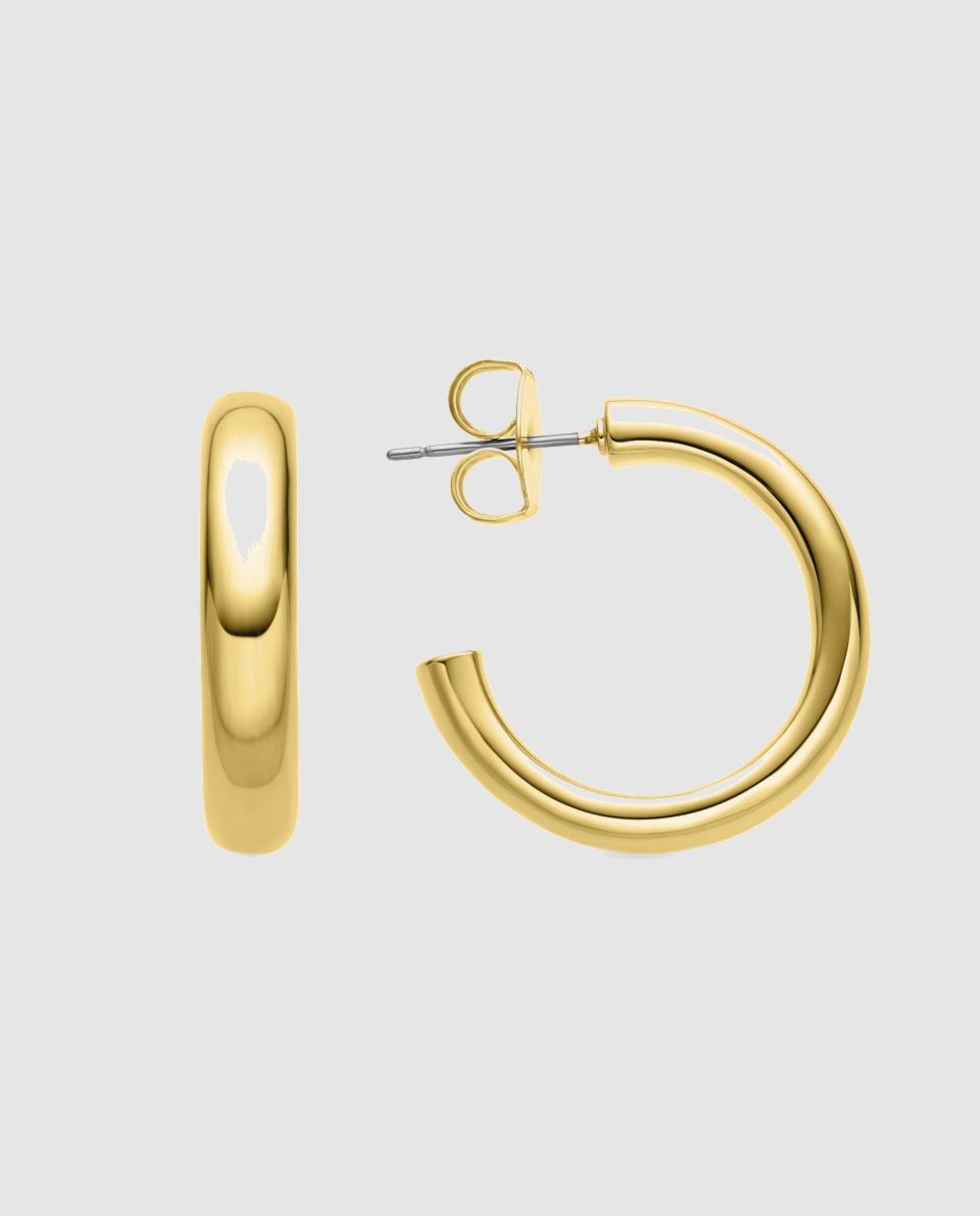 Brincos Basic Acabados em Ouro de 18 Quilates Dourado-1
