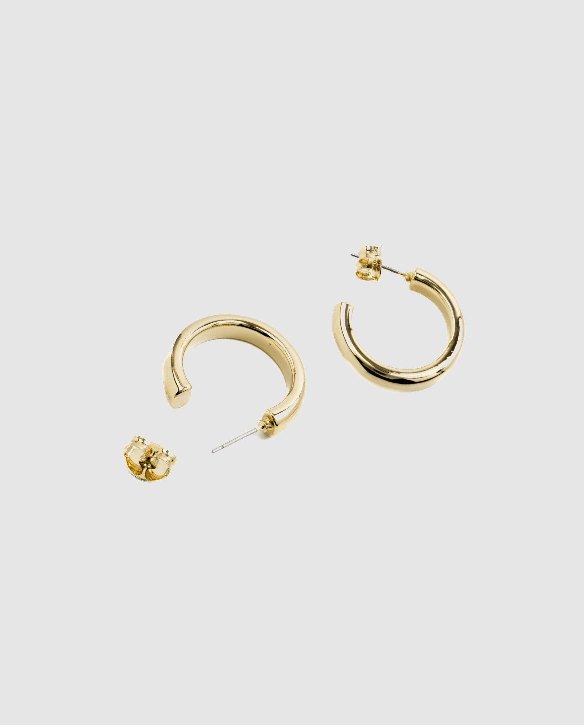 Brincos Basic Acabados em Ouro de 18 Quilates Dourado-5