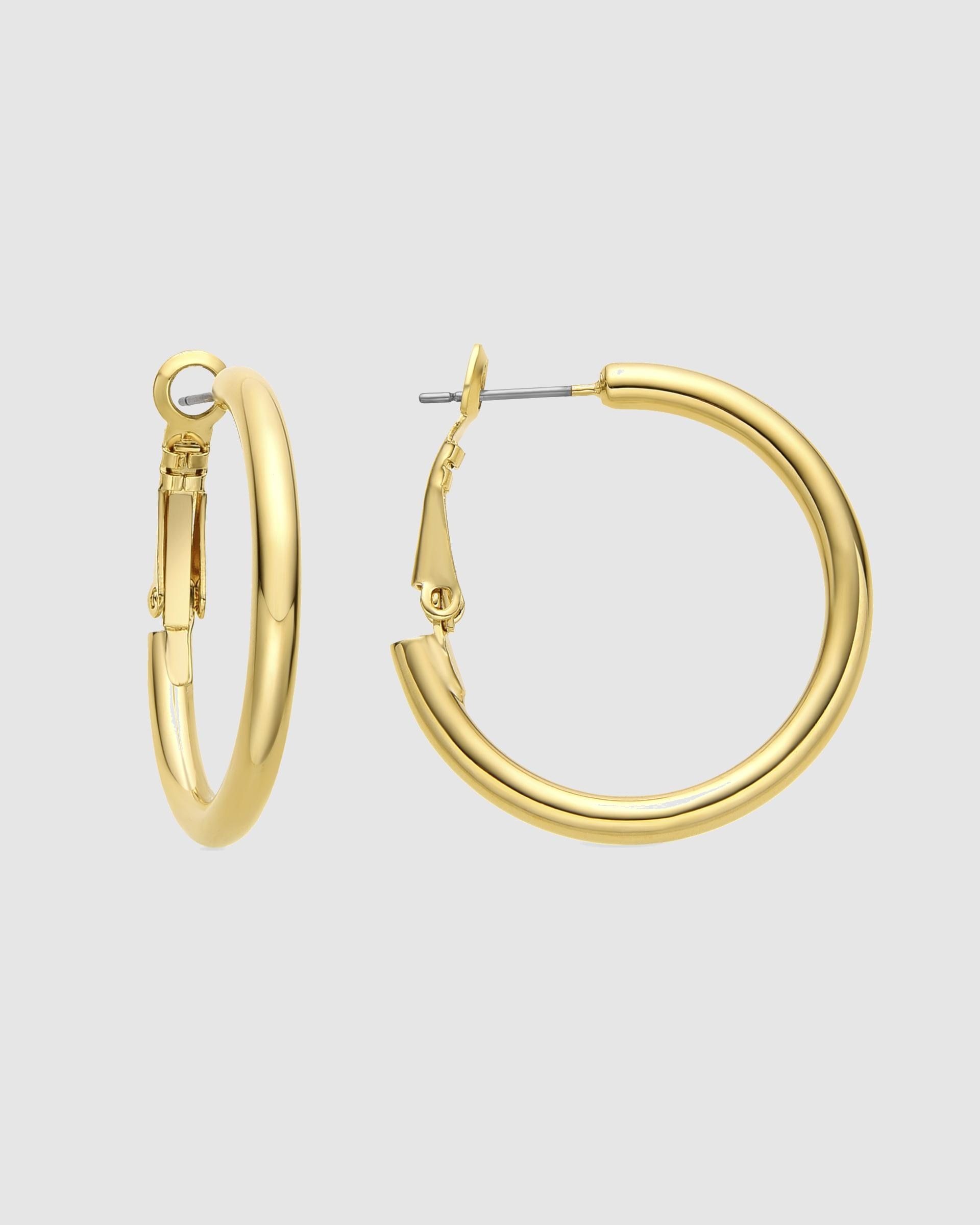 Brincos de Argola Basic Acabados em Ouro Amarelo de 18 Quilates Amarelo-1