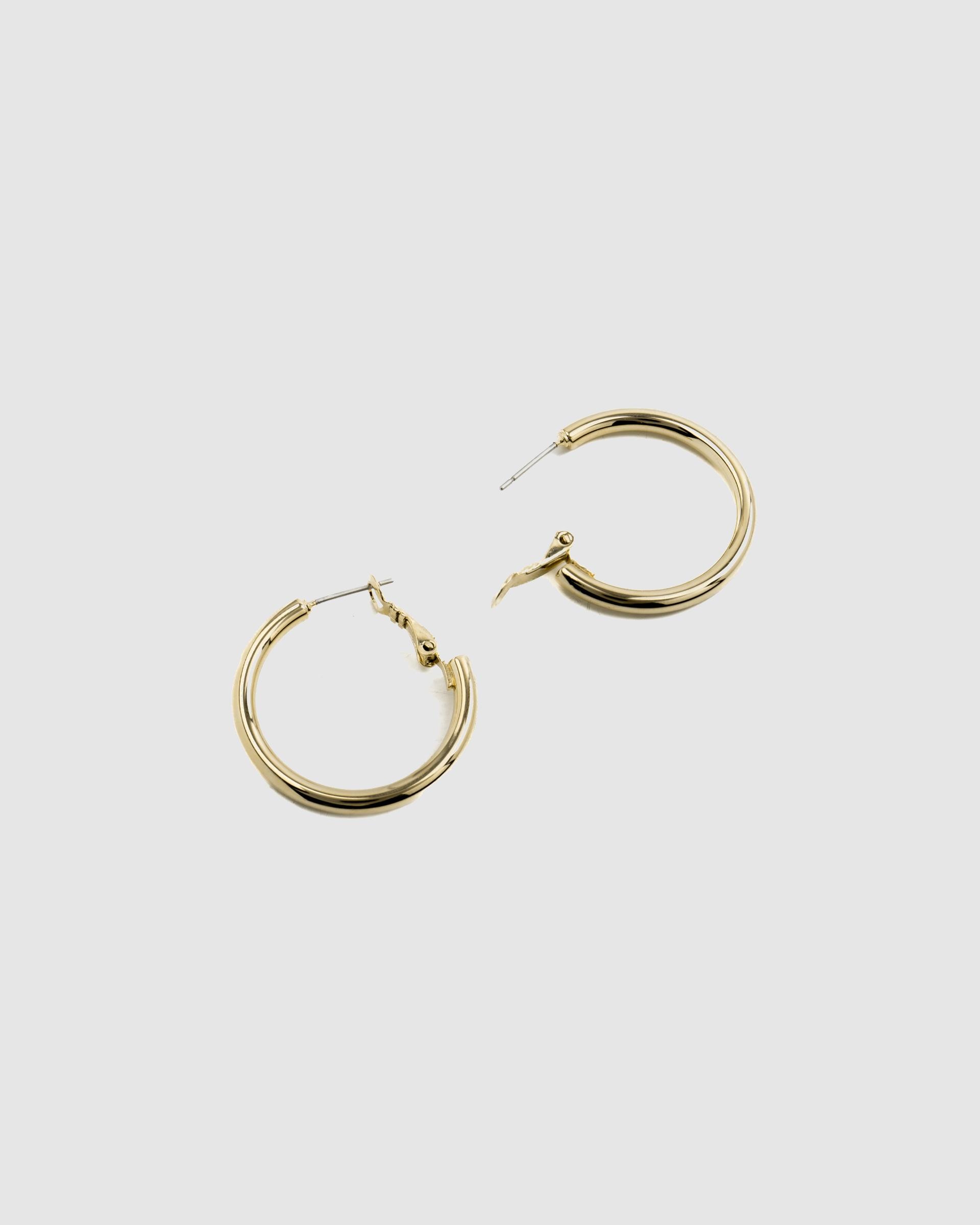Brincos de Argola Basic Acabados em Ouro Amarelo de 18 Quilates Amarelo-5