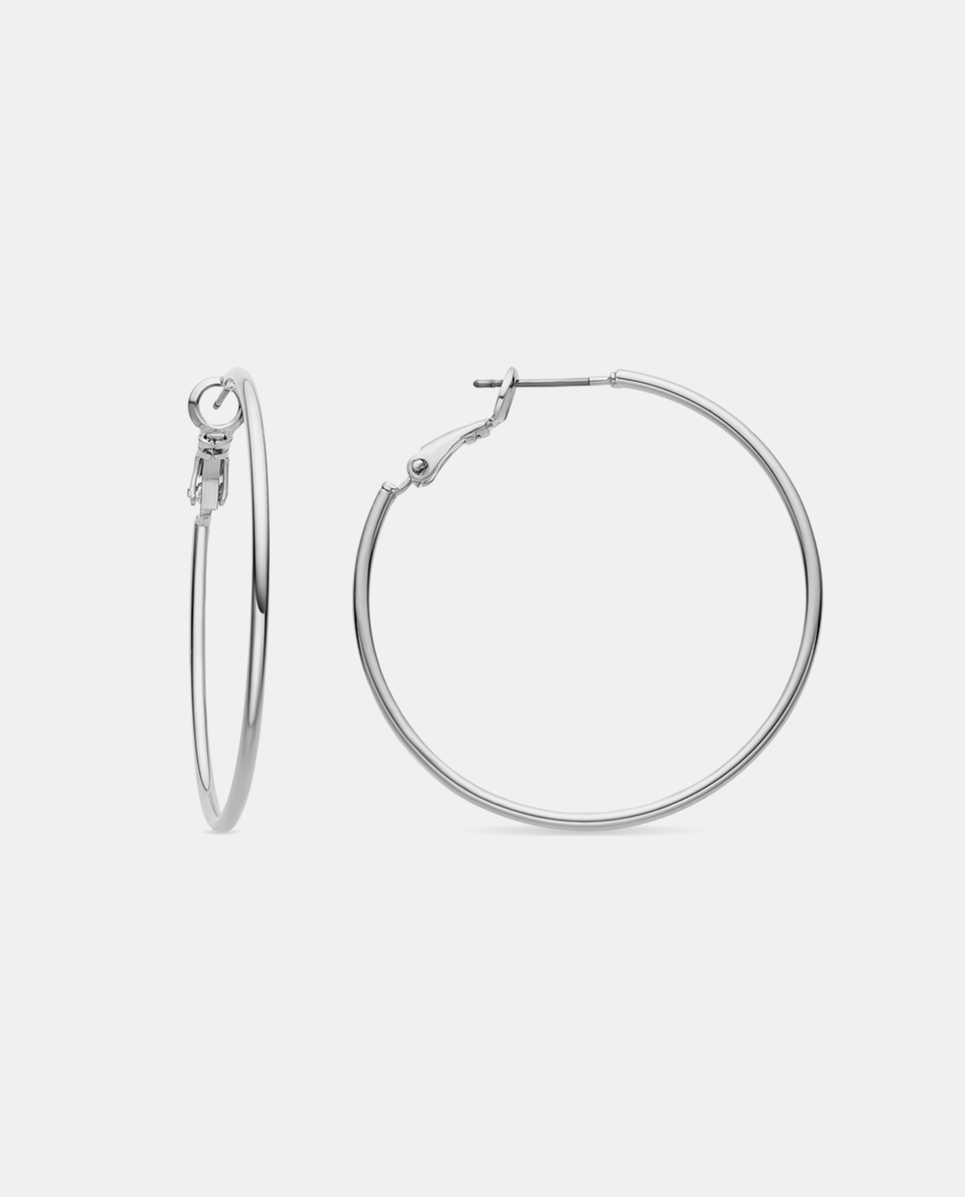 Brincos de Argola Basic Acabados em Ródio Crómio / Dourado-1
