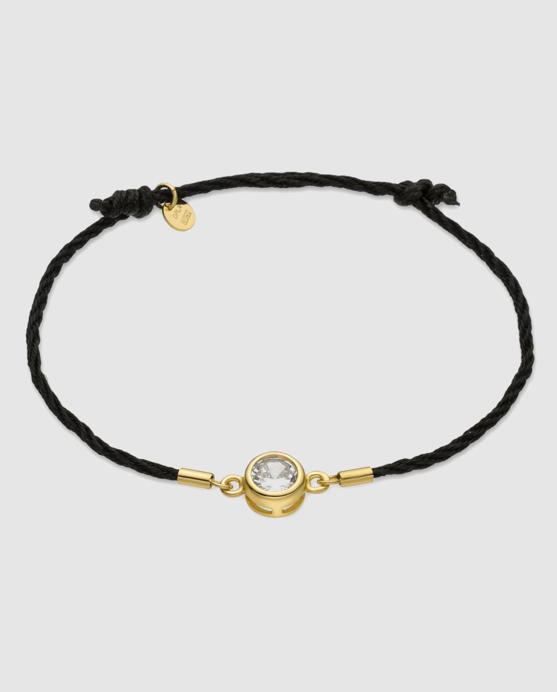 Imagem 0 de Pulseira de Cordão e Fio Pide Un Deseo de Prata de Lei 925 com Acabamento de Ouro de 18 Quilates com Zirconita Brilhante