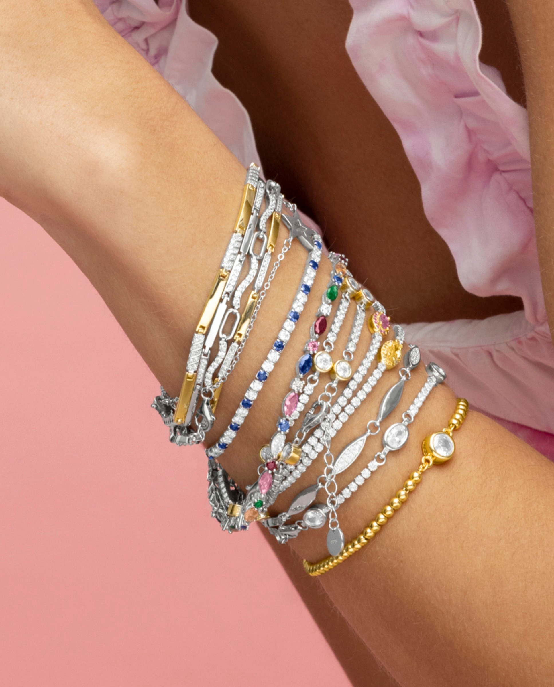 Pulseira de Corrente Pide Un Deseo de Prata de Lei 925 Acabada em Ouro Amarelo de 18 Quilates com Zirconita Brilhante Branco-3