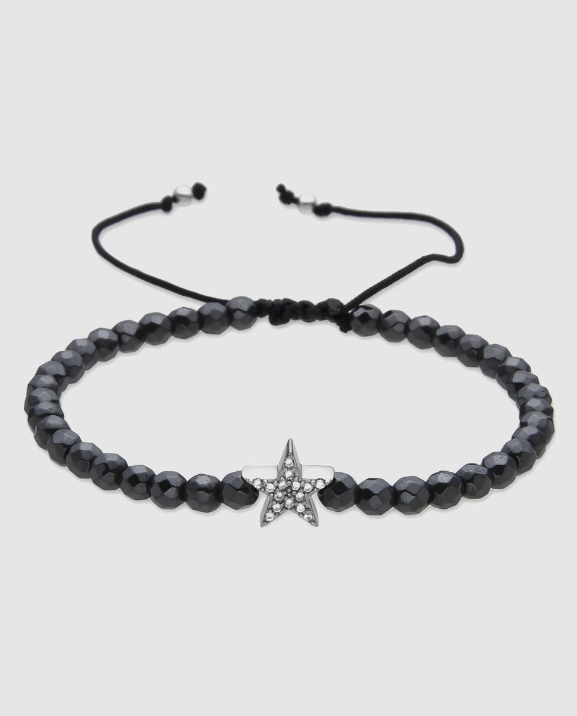 Pulseira de Cordão e Fio Pide Un Deseo de Prata de Lei 925 com Acabamento em Ródio e Zirconita Brilhante Branco-1