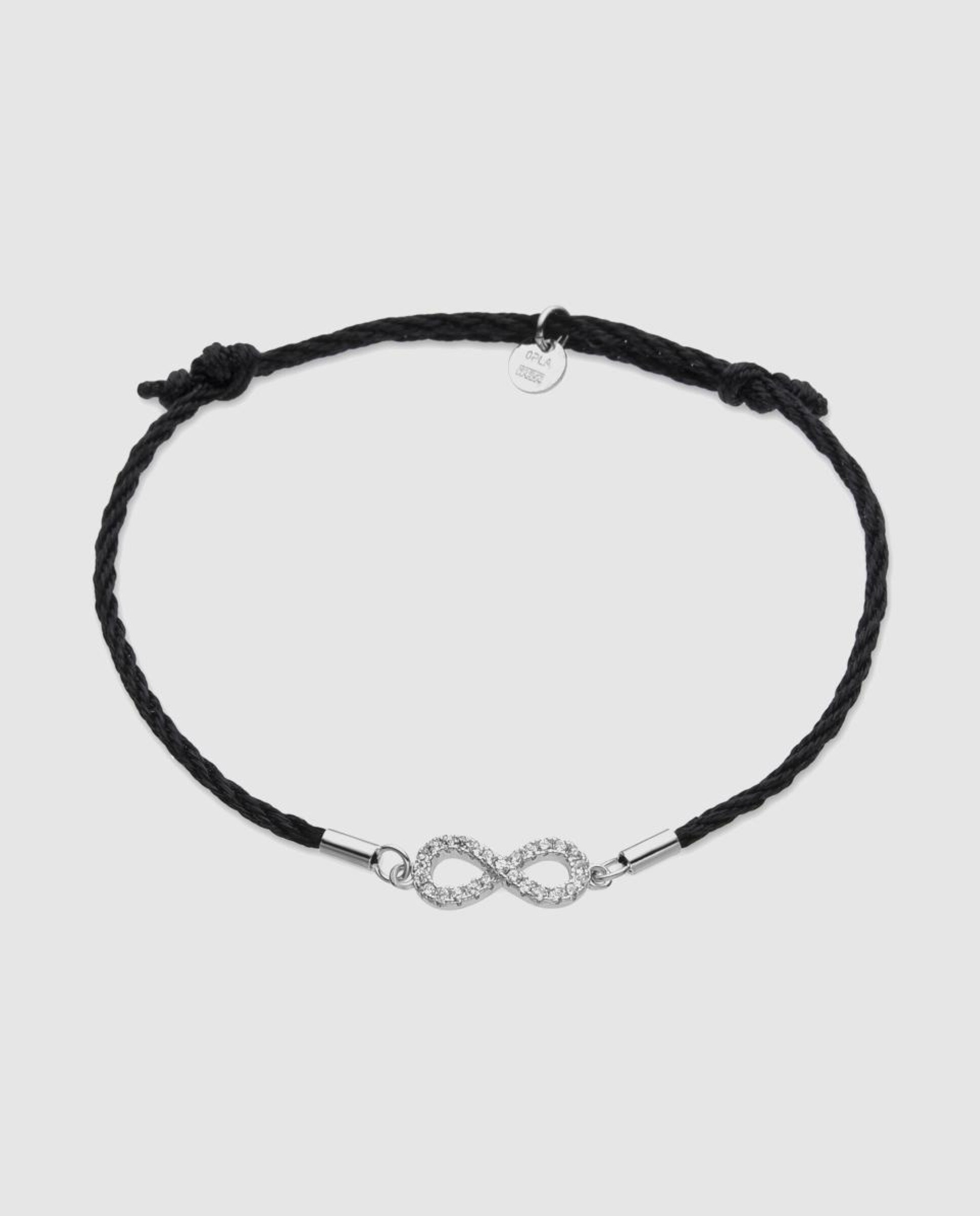 Pulseira de Cordão e Fio Pide Un Deseo de Prata de Lei 925 com Acabamento em Ródio e Zirconita Brilhante Branco-1