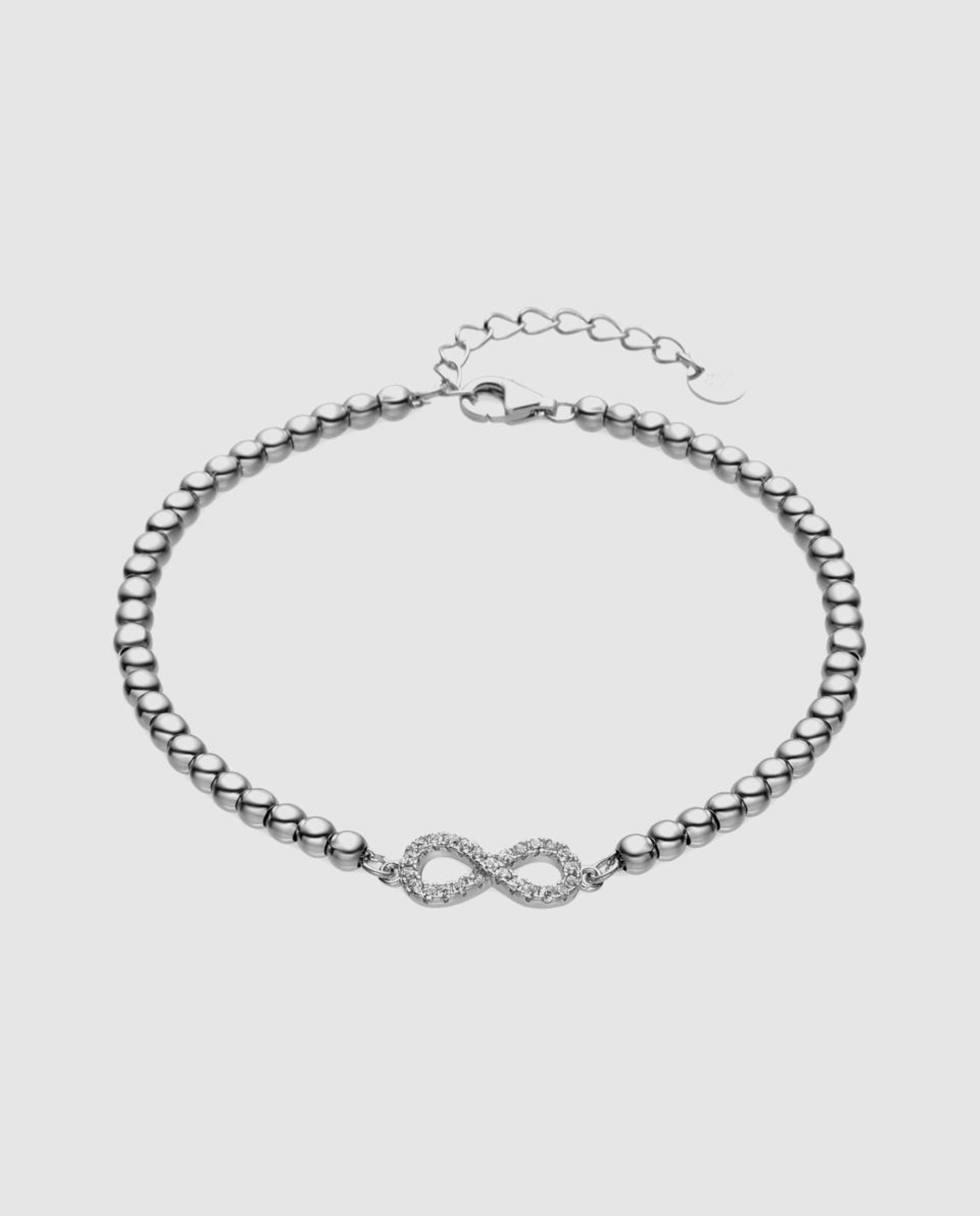 Pulseira de Elos Pide Un Deseo de Prata de Lei 925 Acabada em Ródio com Zirconita Brilhante Branco-1
