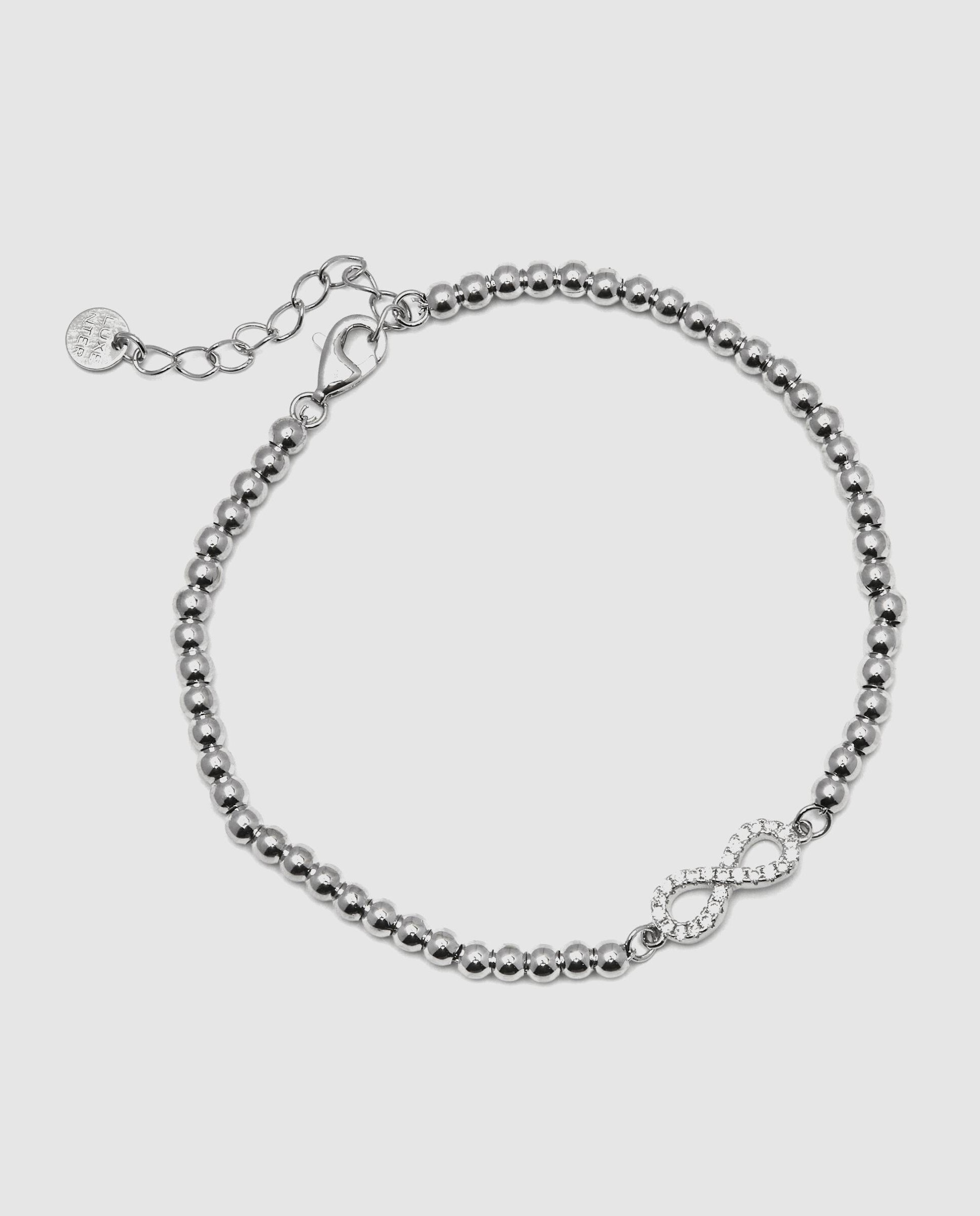 Pulseira de Elos Pide Un Deseo de Prata de Lei 925 Acabada em Ródio com Zirconita Brilhante Branco-3