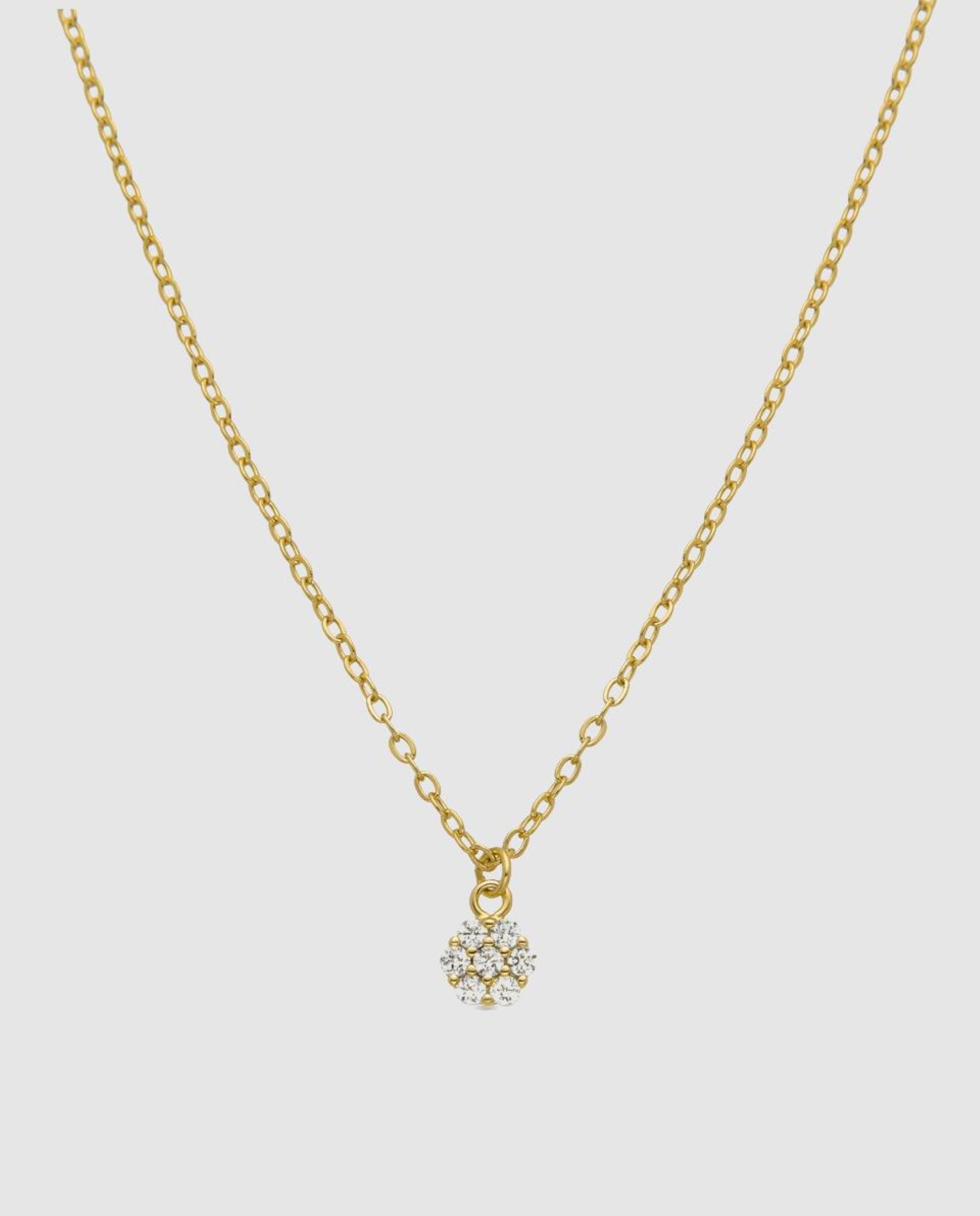 Colar Pide Un Deseo de Prata de Lei 925 com Acabamento em Ouro de 18 Quilates e Zirconita Brilhante Branco-1