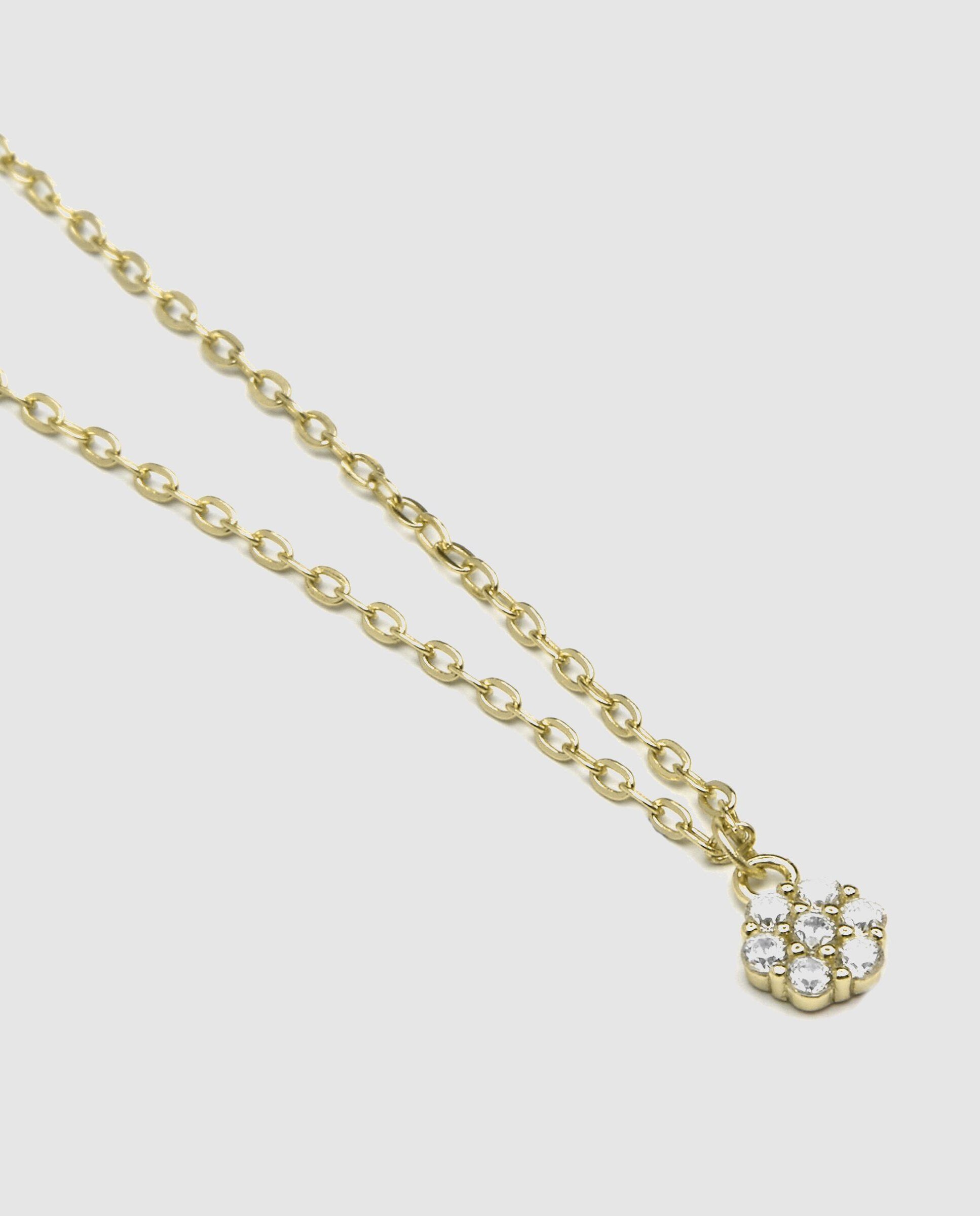 Colar Pide Un Deseo de Prata de Lei 925 com Acabamento em Ouro de 18 Quilates e Zirconita Brilhante Branco-4