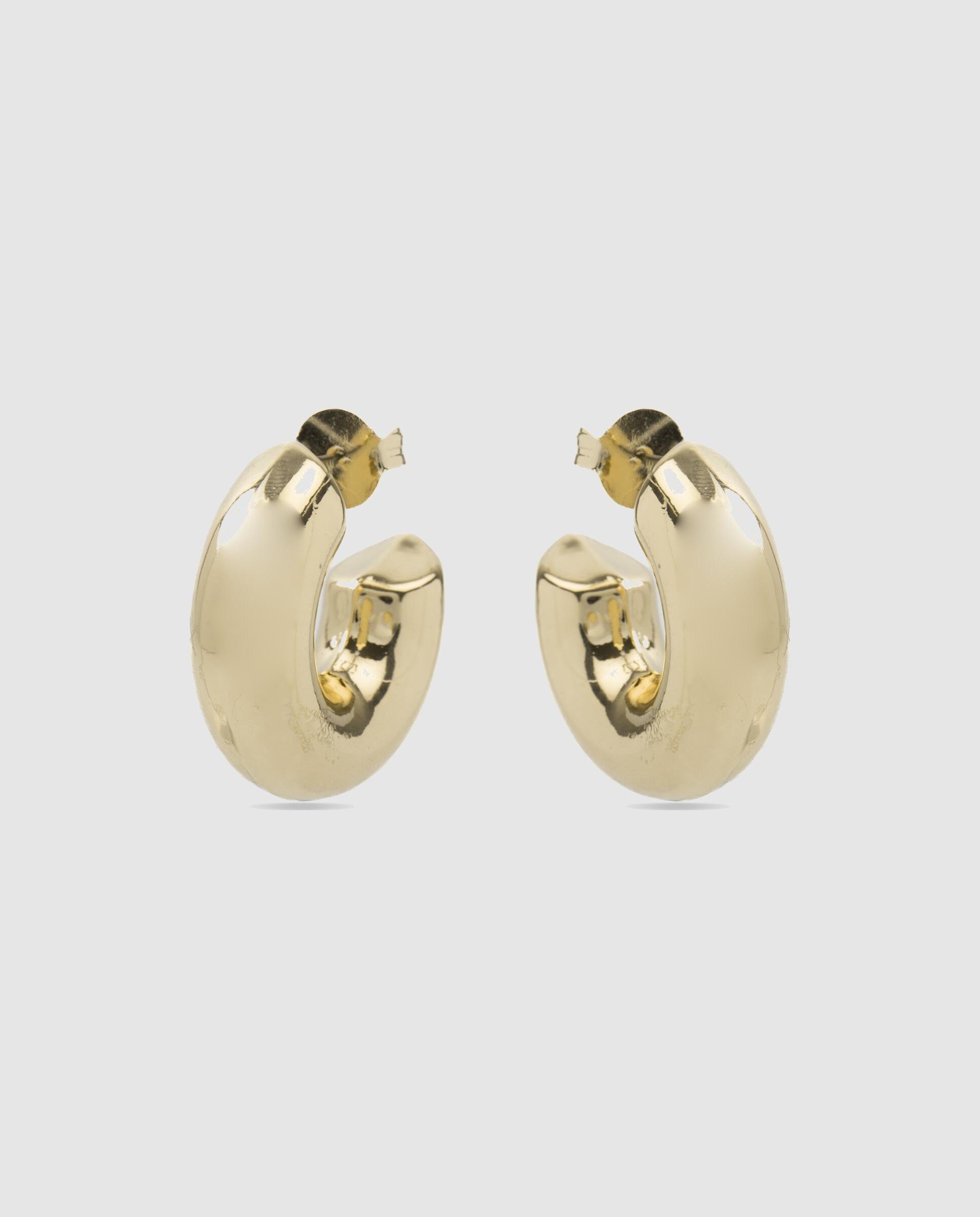 Brincos de Argola Basic Acabados em Ouro de 18 Quilates Dourado-3