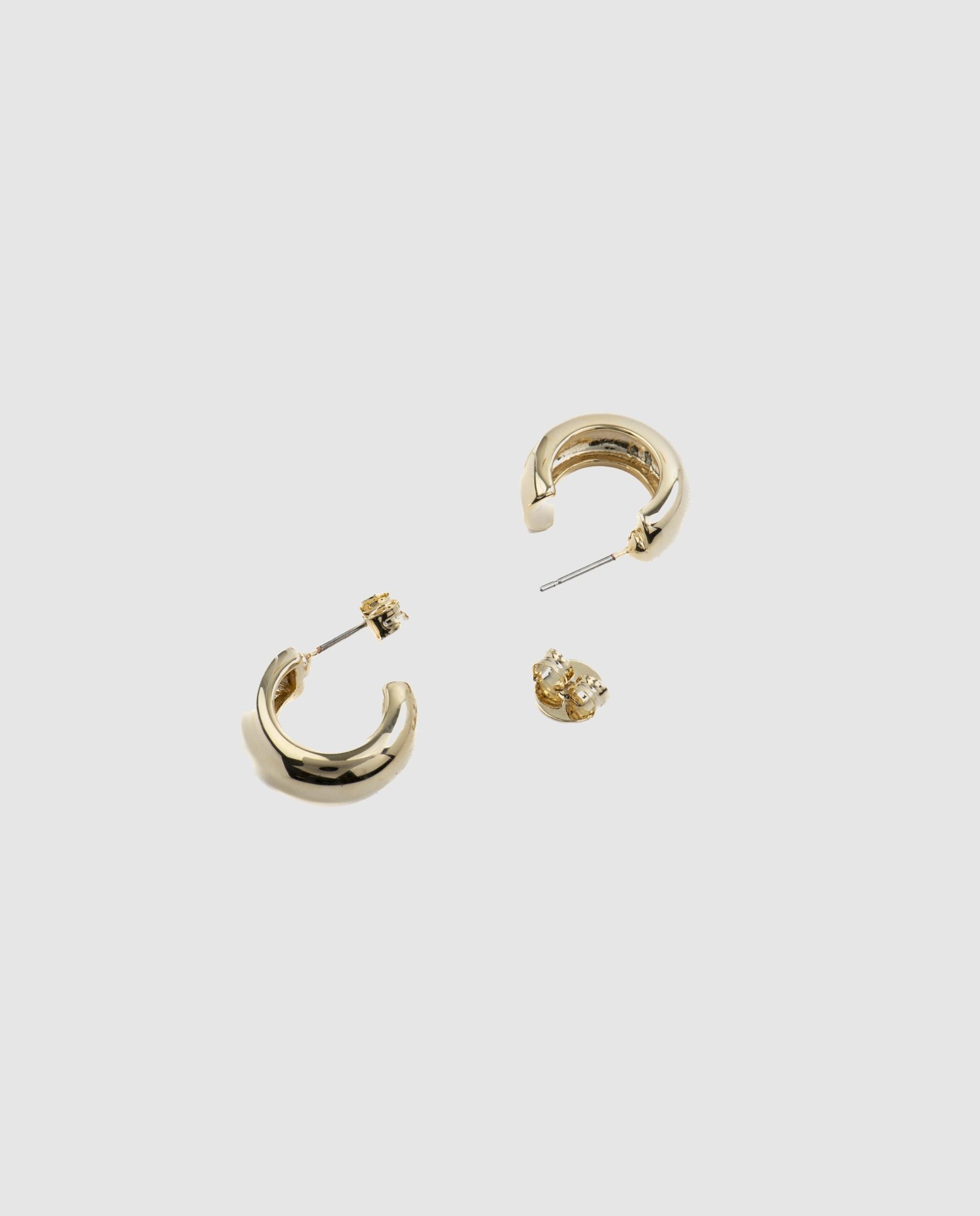 Brincos de Argola Basic Acabados em Ouro de 18 Quilates Dourado-5