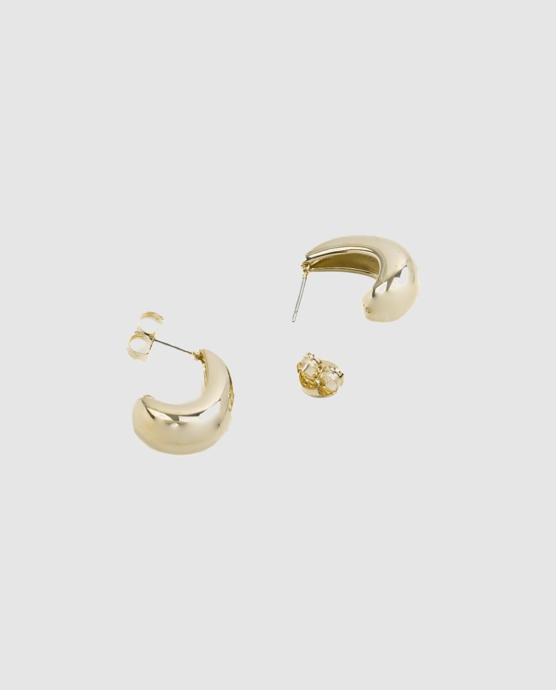 Brincos Basic Acabados em Ouro de 18 Quilates Dourado-5