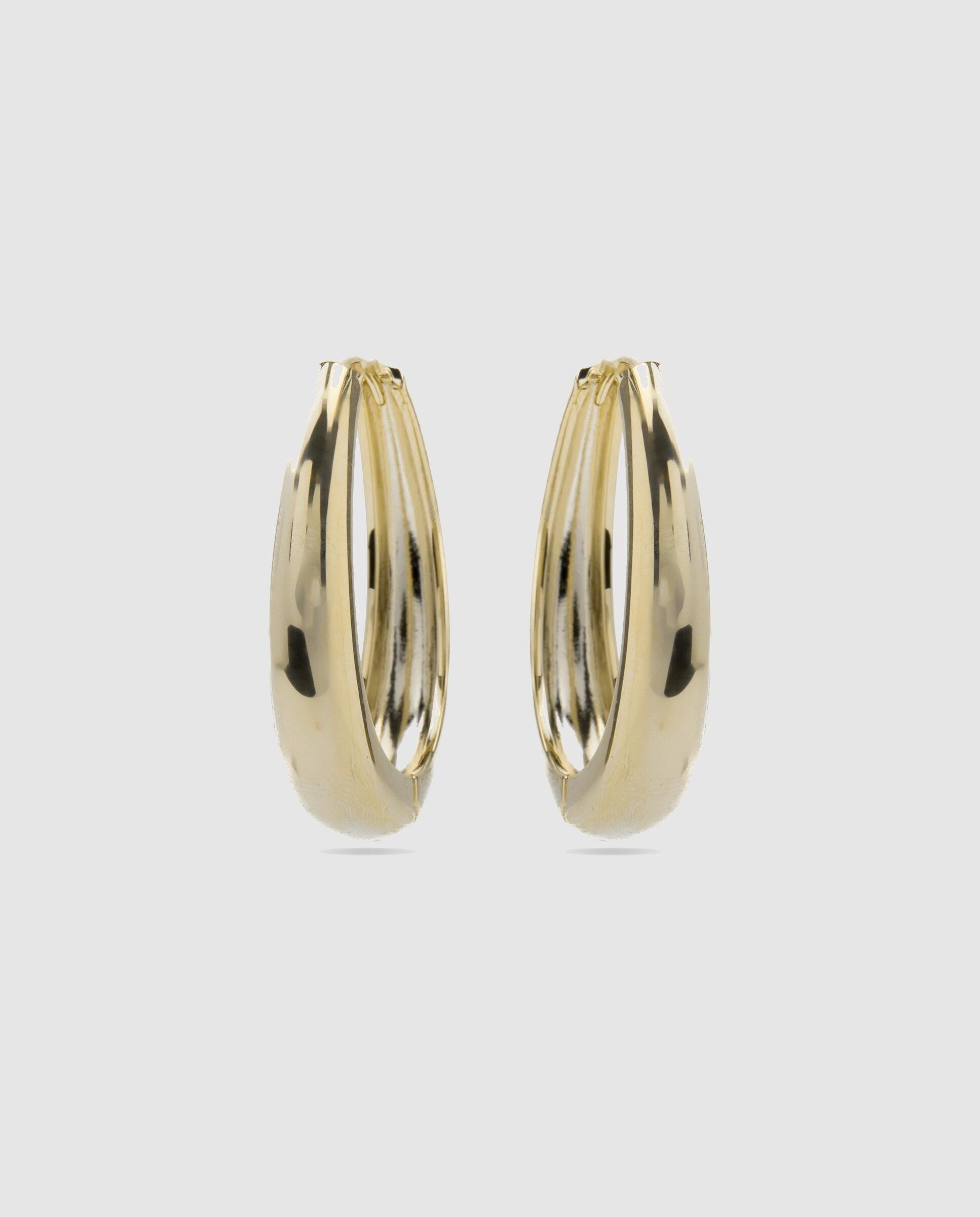 Brincos Basic Acabados em Ouro de 18 Quilates Dourado-3