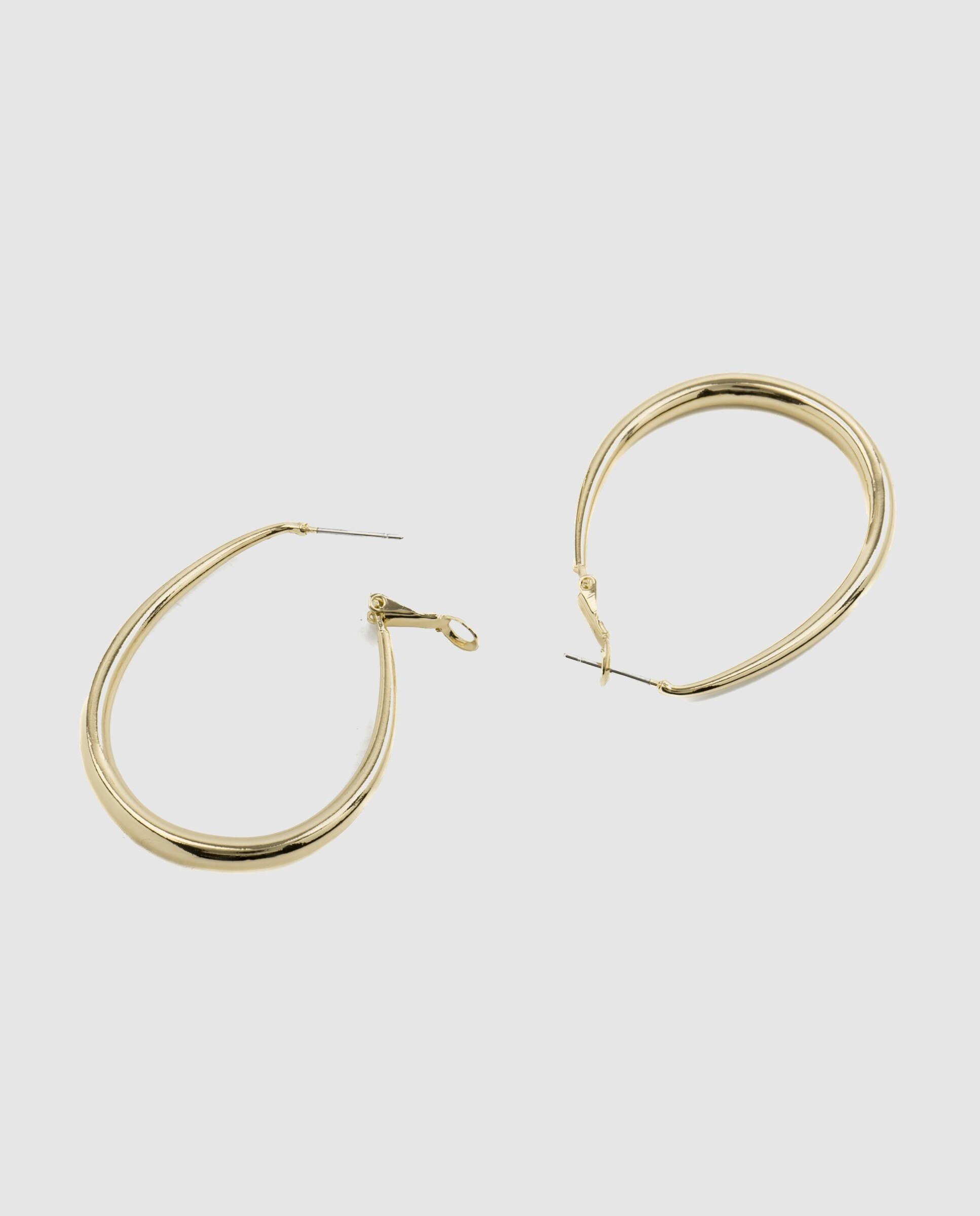 Brincos de Argola Basic Acabados em Ouro de 18 Quilates Dourado-5
