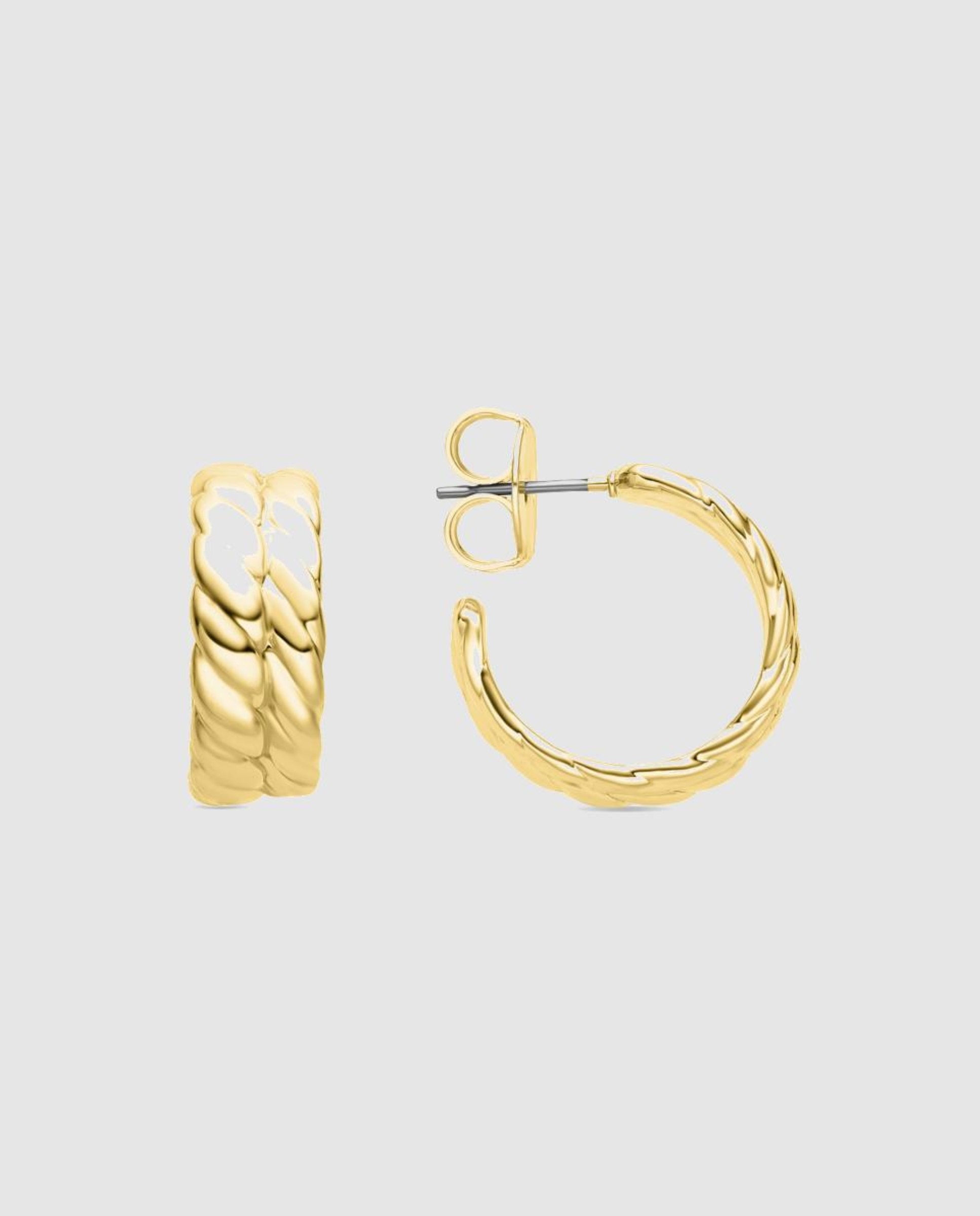 Brincos de Argola Basic Acabados em Ouro Amarelo de 18 Quilates Dourado-1