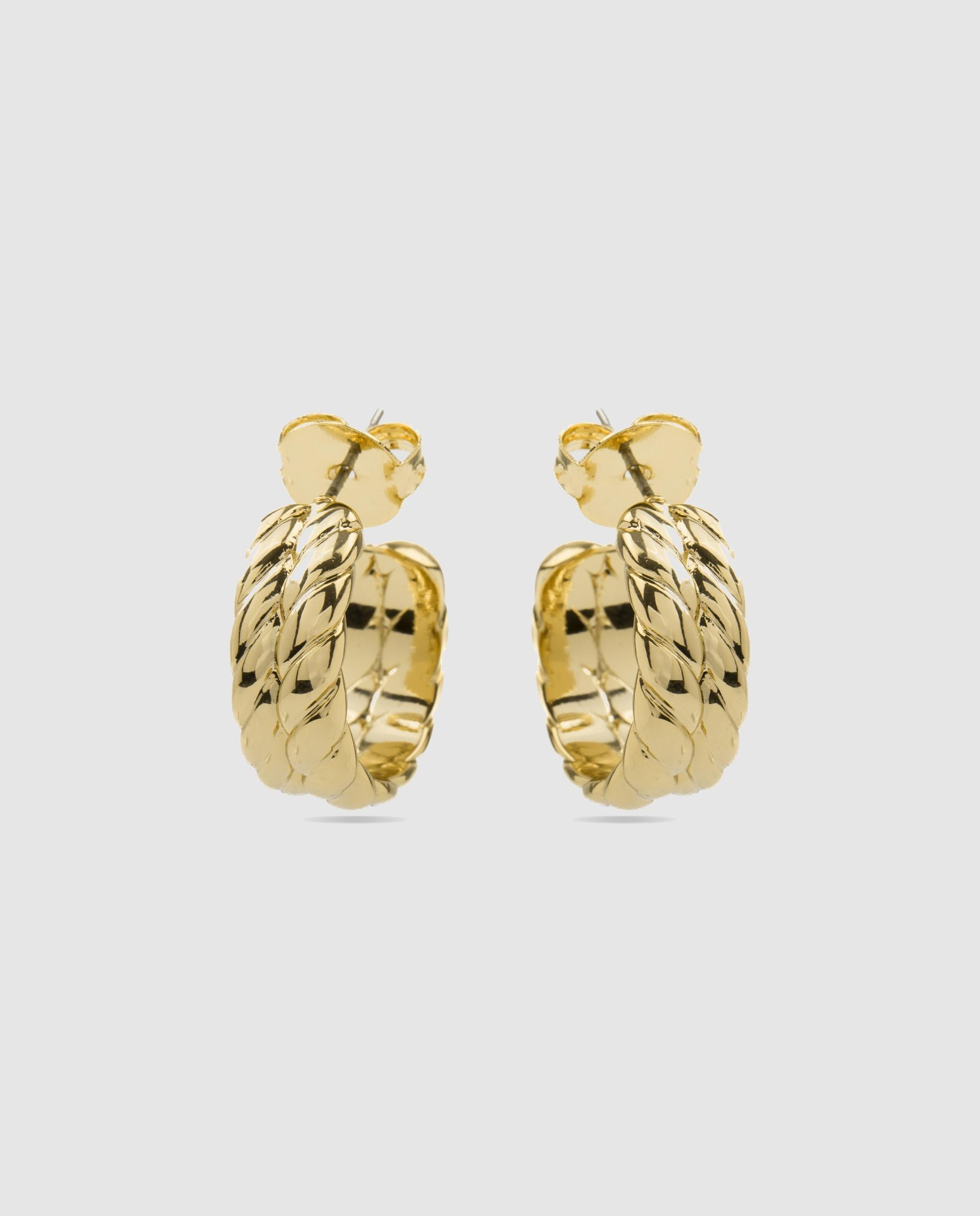 Brincos de Argola Basic Acabados em Ouro Amarelo de 18 Quilates Dourado-3