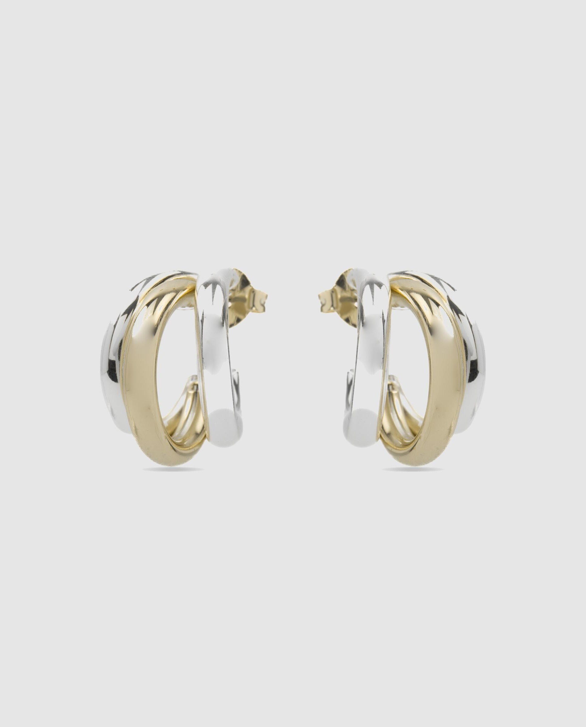 Brincos Basic com Acabamentos em Ródio Dourado-3