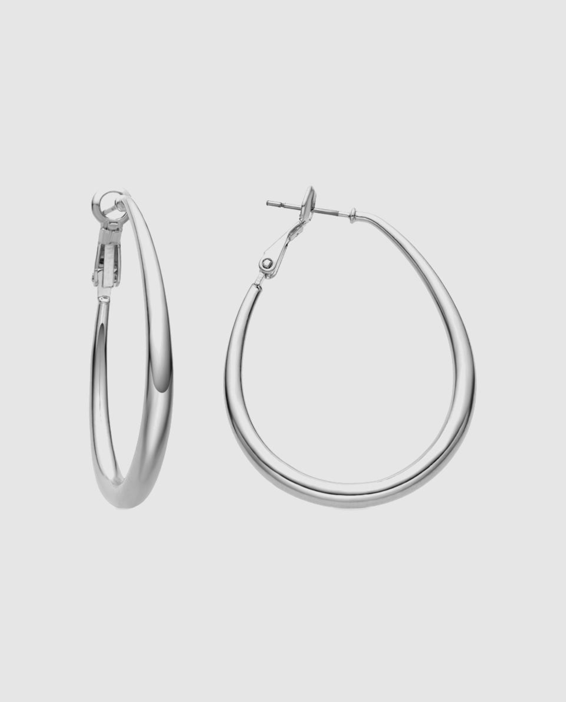 Brincos Basic com Acabamentos em Ródio Prata-1