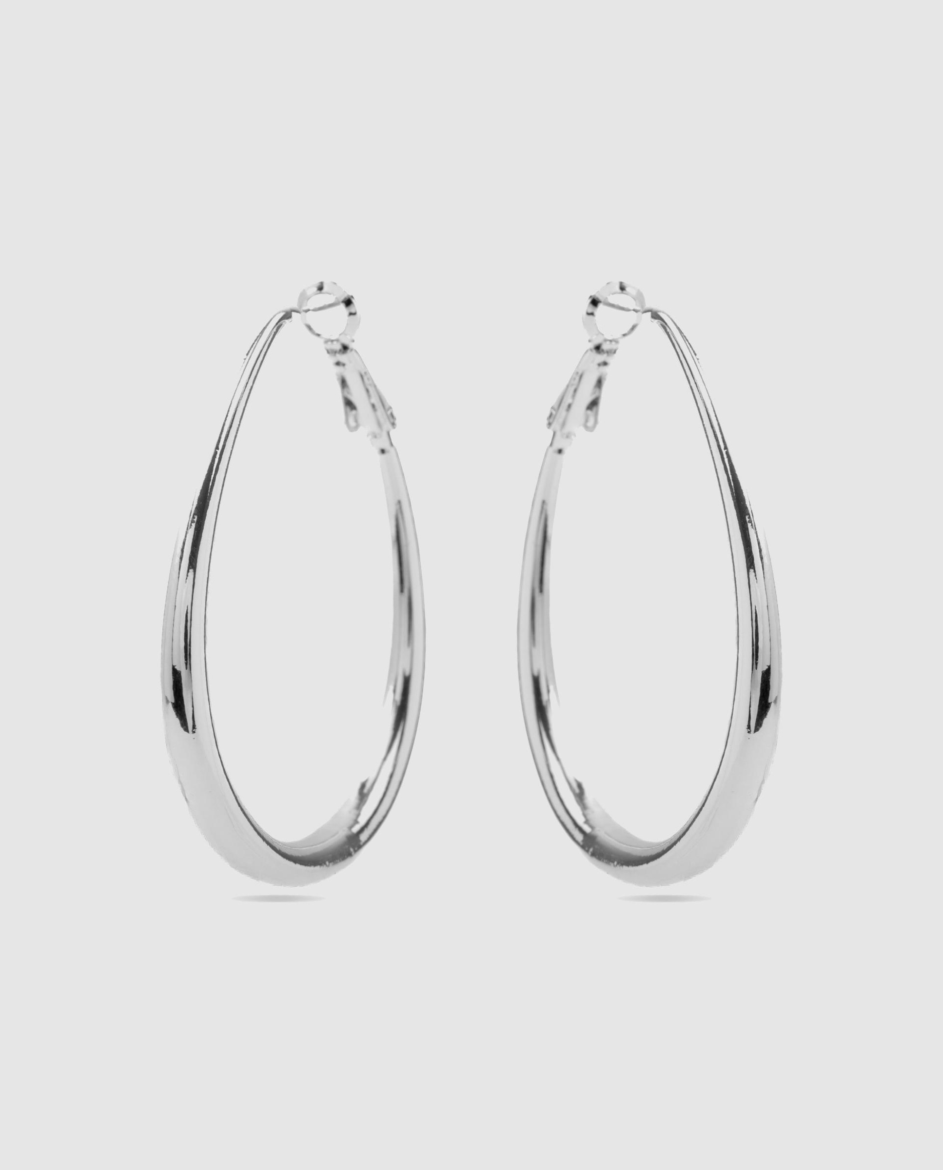 Brincos Basic com Acabamentos em Ródio Prata-3