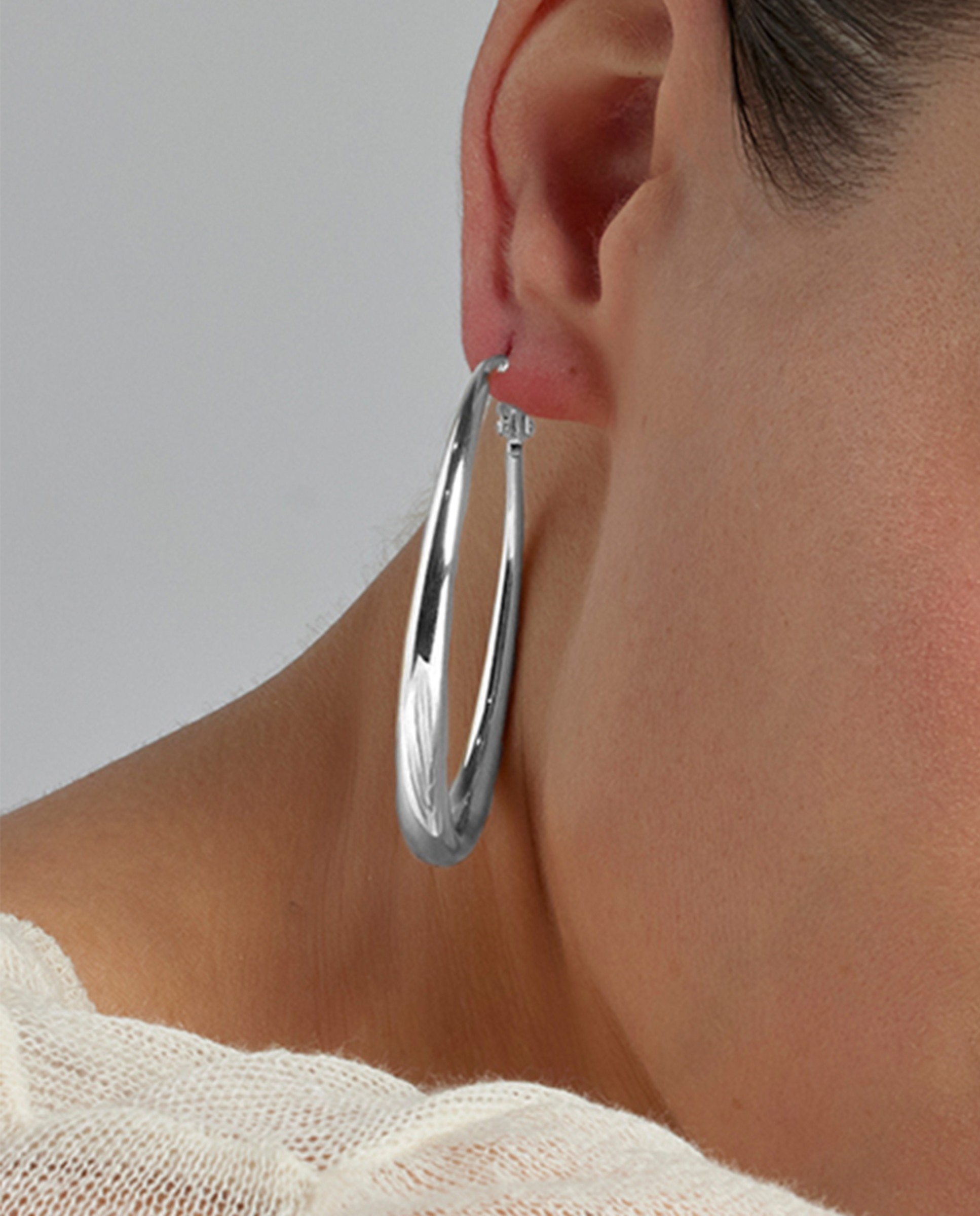 Brincos Basic com Acabamentos em Ródio Prata-4