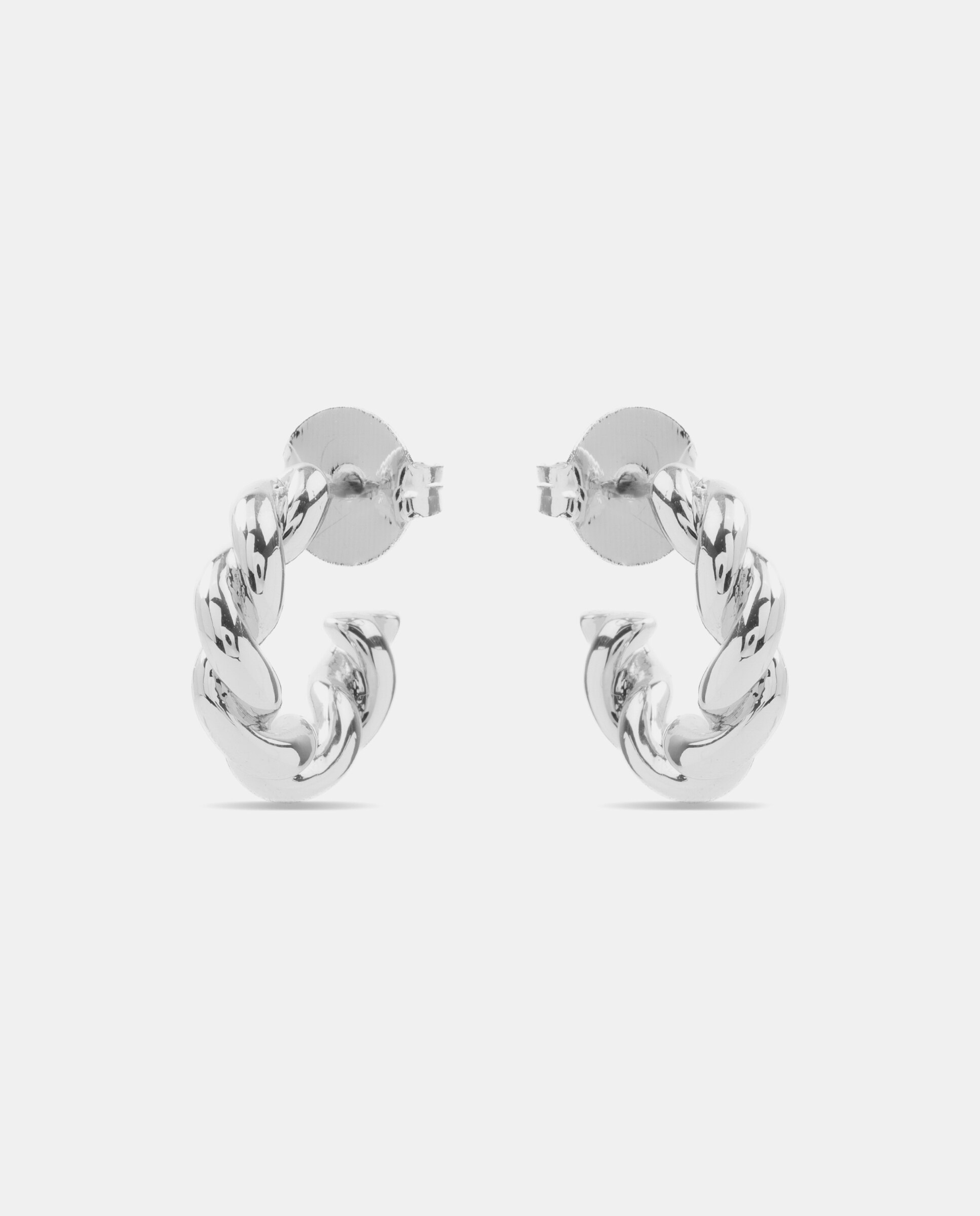 Brincos de Argola Basic Acabados em Ródio Prata mate-3